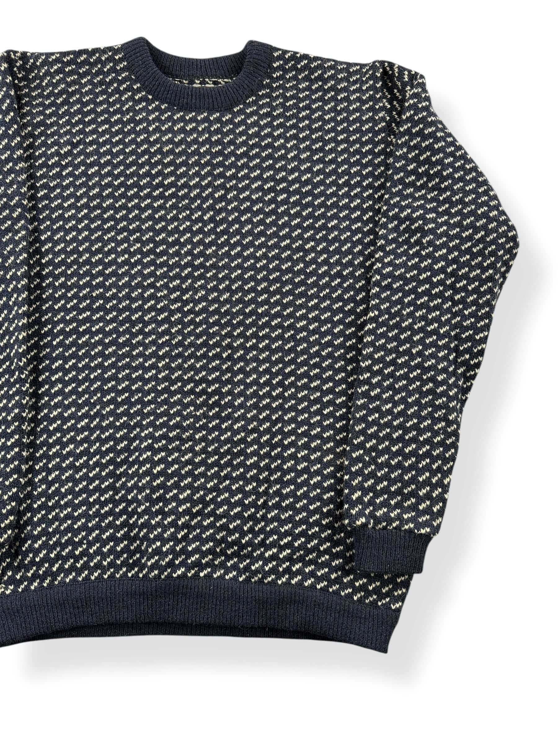 Front Left View of Vintage L.L. Bean Norwegian Birdseye Sweater SZ XXL