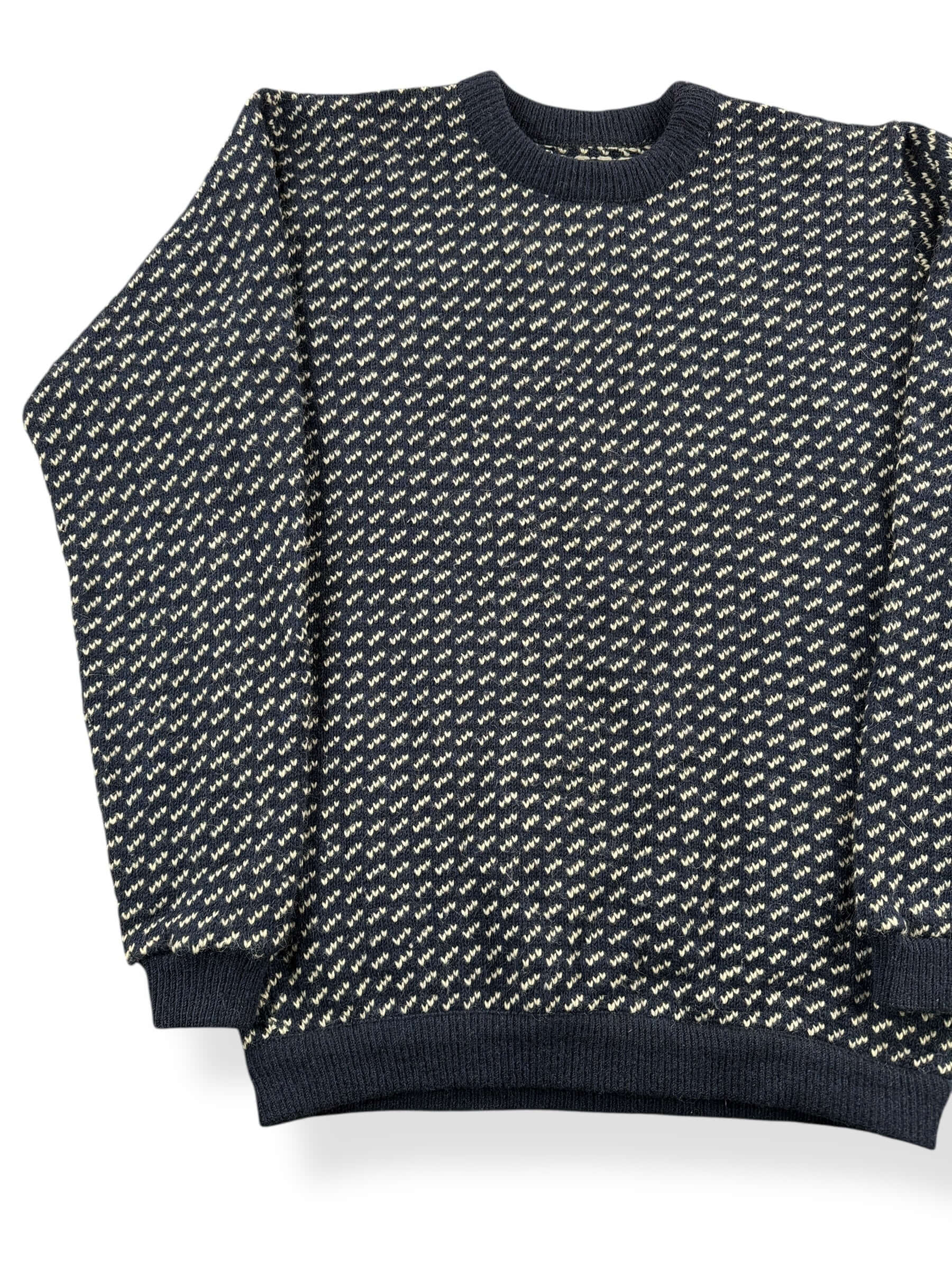 Front Right View of Vintage L.L. Bean Norwegian Birdseye Sweater SZ XXL
