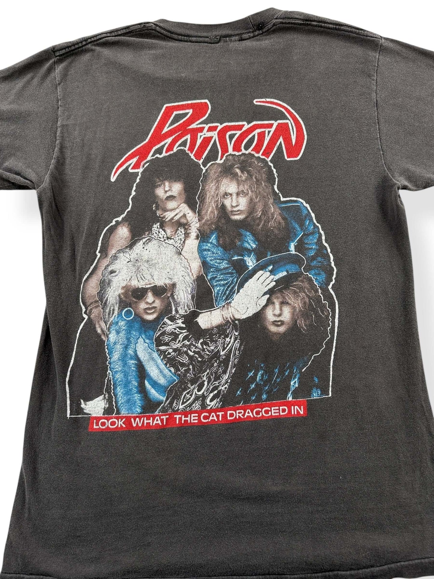 Rear Detail of Vintage Ratt & Poison 2-Sided 1987 Tour Tee SZ M