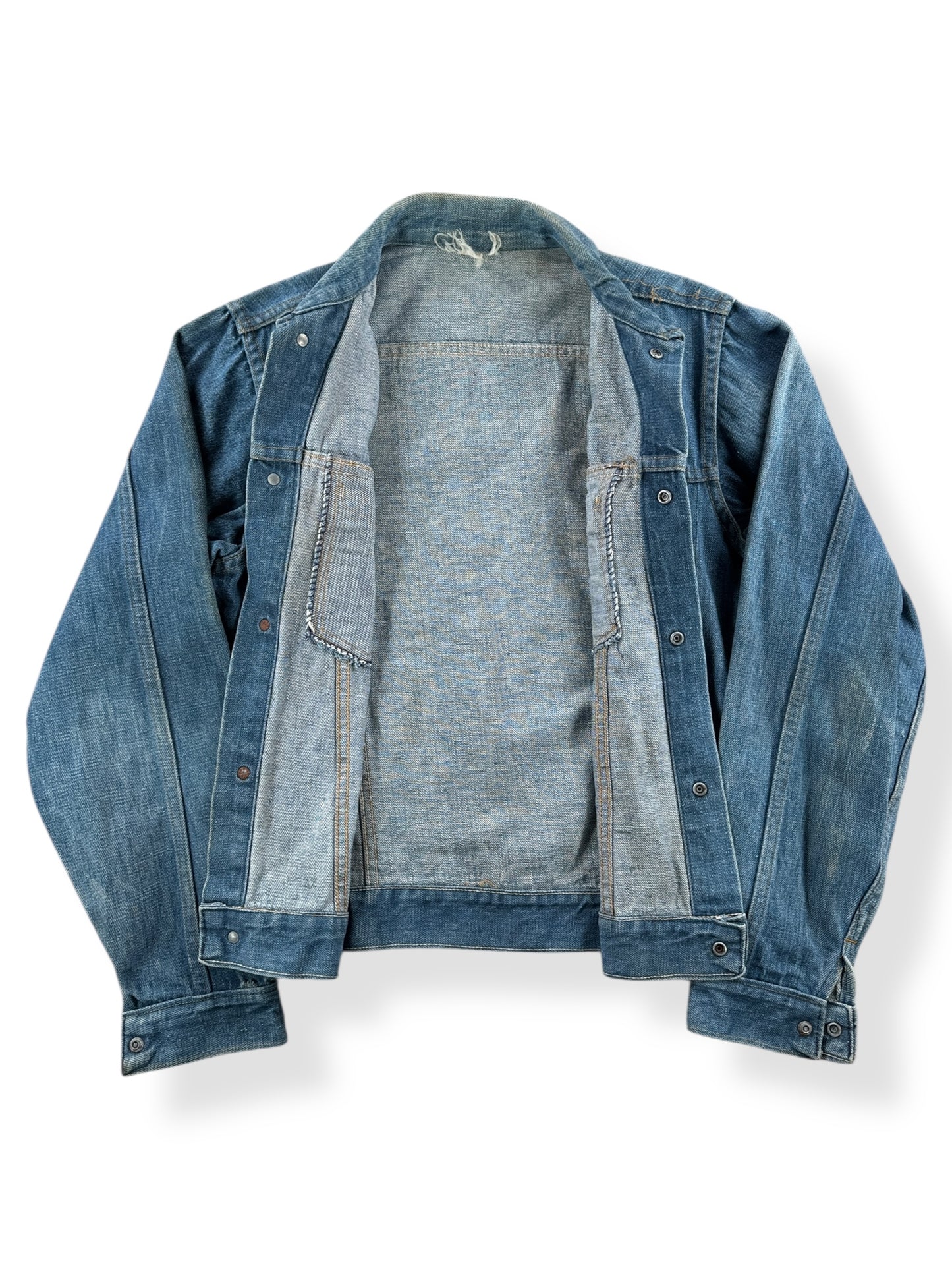 Inside of Vintage Homemade Denim Trucker Jacket SZ S