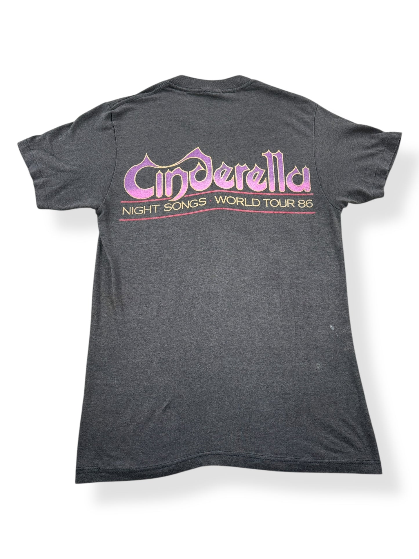 Rear View of Vintage Cinderella Night Songs 1986 World Tour Tee SZ M 