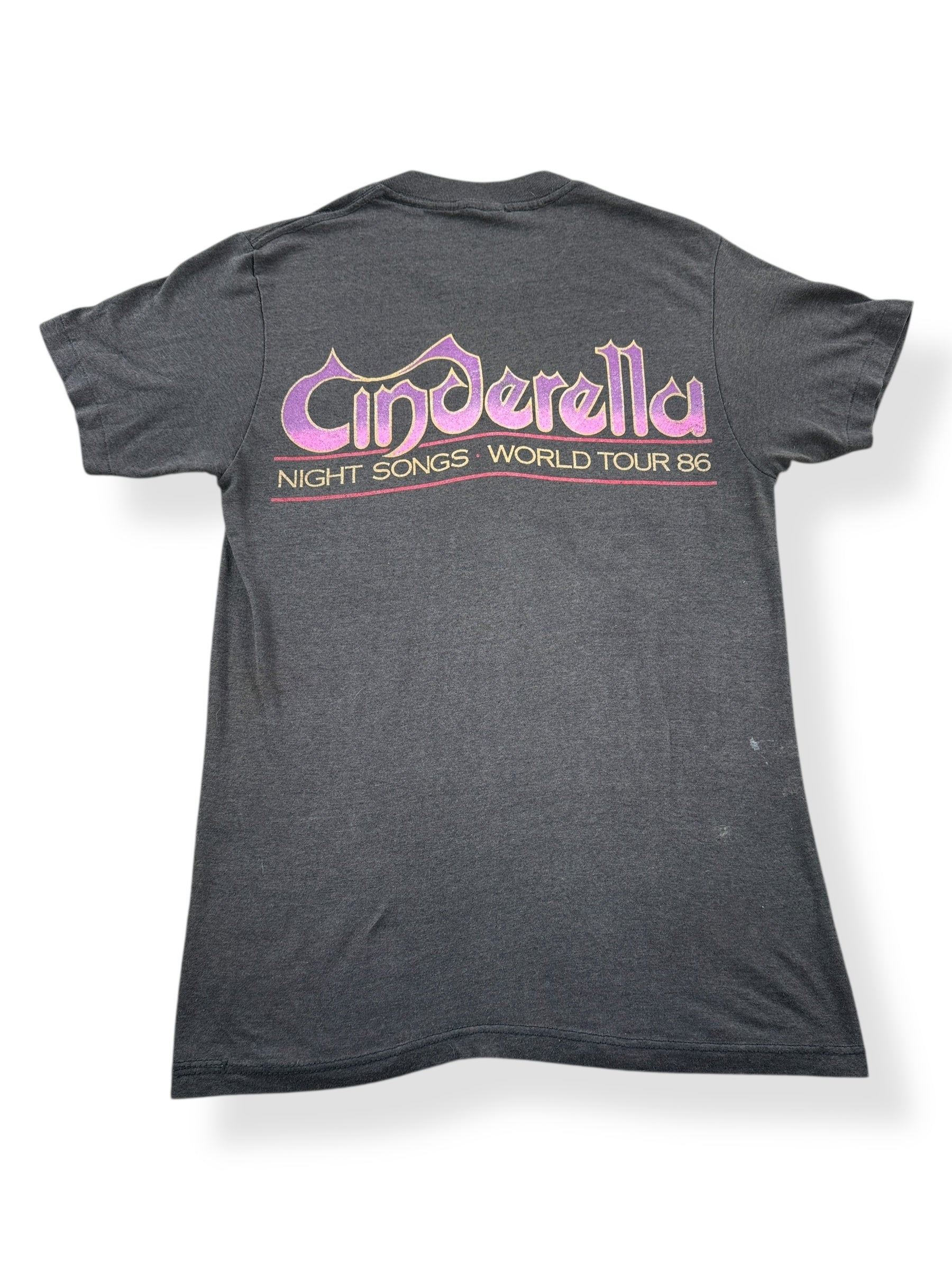 Rear View of Vintage Cinderella Night Songs 1986 World Tour Tee SZ M 