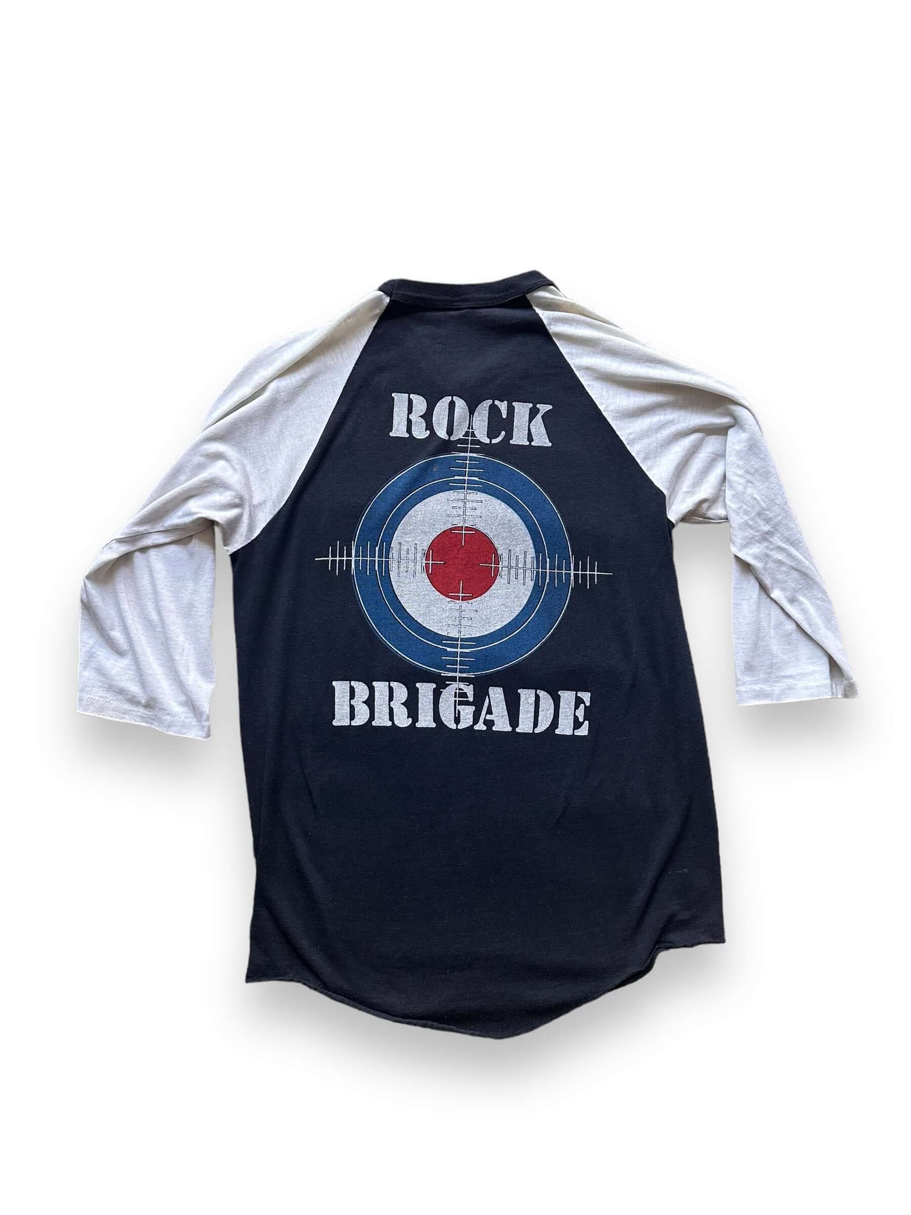 back of Vintage Def Leppard "Rock Brigade" Raglan Band Tee Shirt SZ L