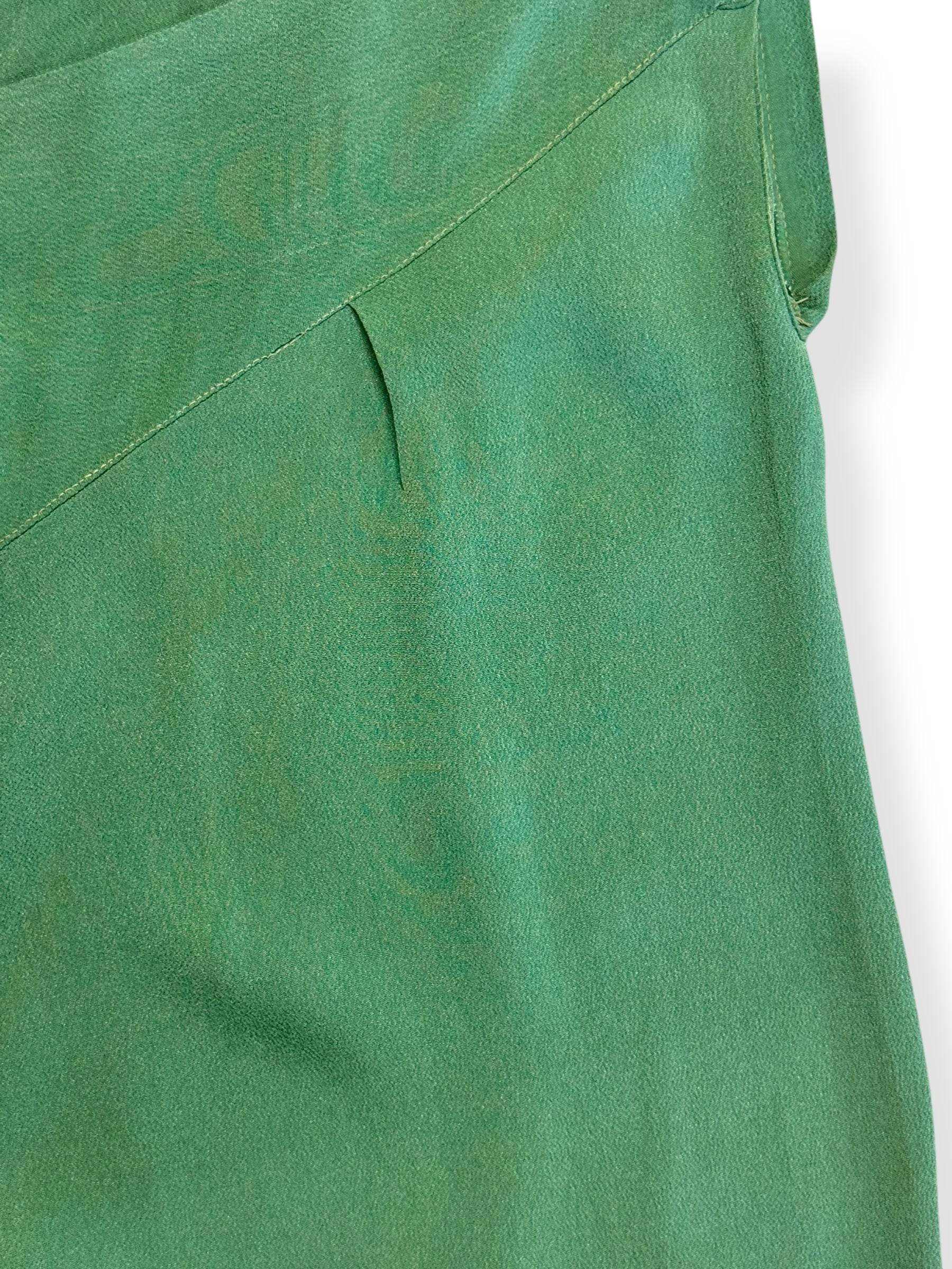 Discoloration of 1930s Sage Green Rayon Lounge Pants S