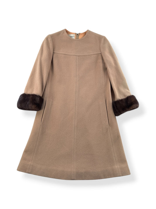 Front of 1960s Nordstrom's Best Wool/Fur Mini SZ S