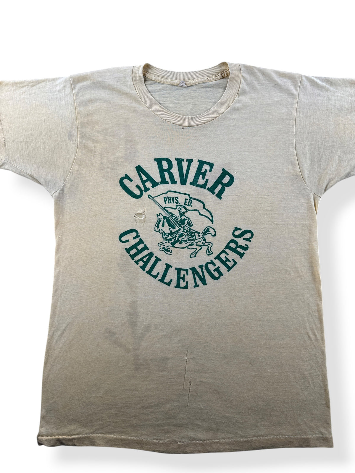 Close-up of Vintage 70s Era Carver Challengers Tee SZ L (Fits M)
