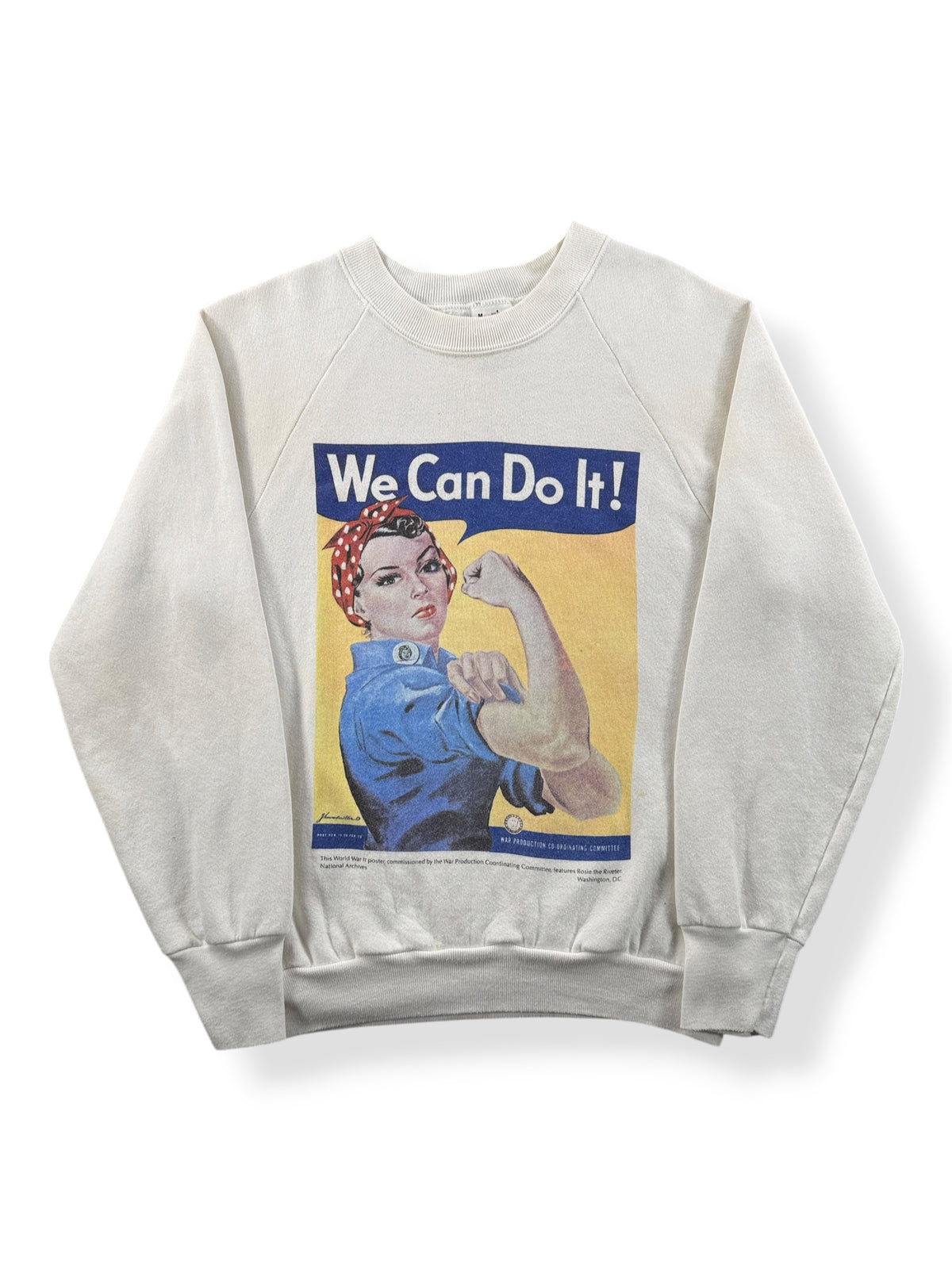 FRONT OF Vintage Rosie The Riveter Crewneck SZ M (Fits S)