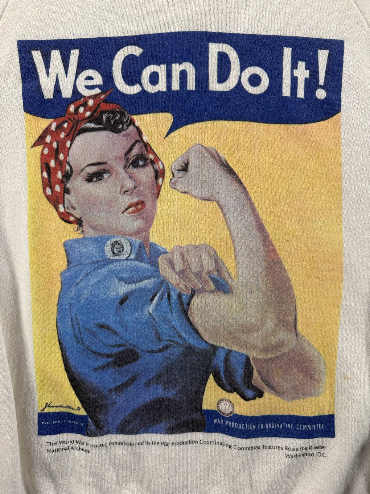 Front graphic on Vintage Rosie The Riveter Crewneck SZ M (Fits S)