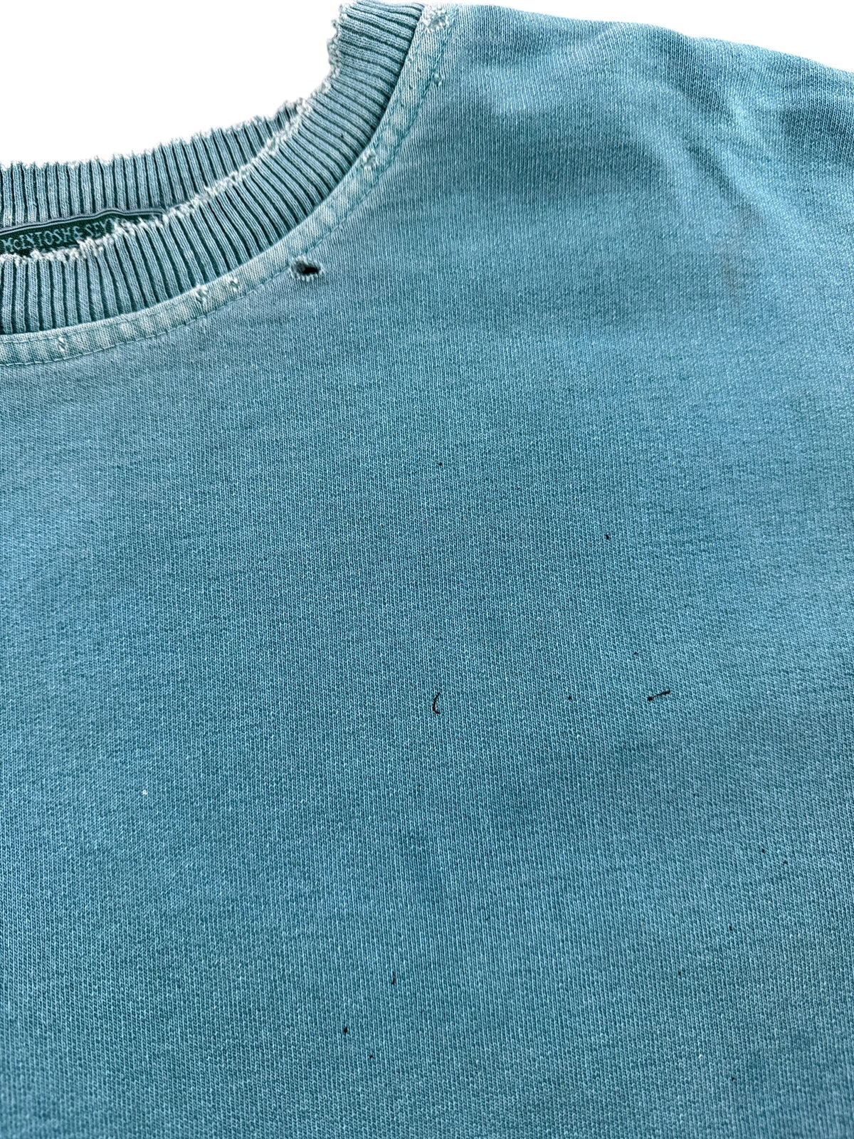 Fading on Vintage Teal Distressed Crewneck SZ XL