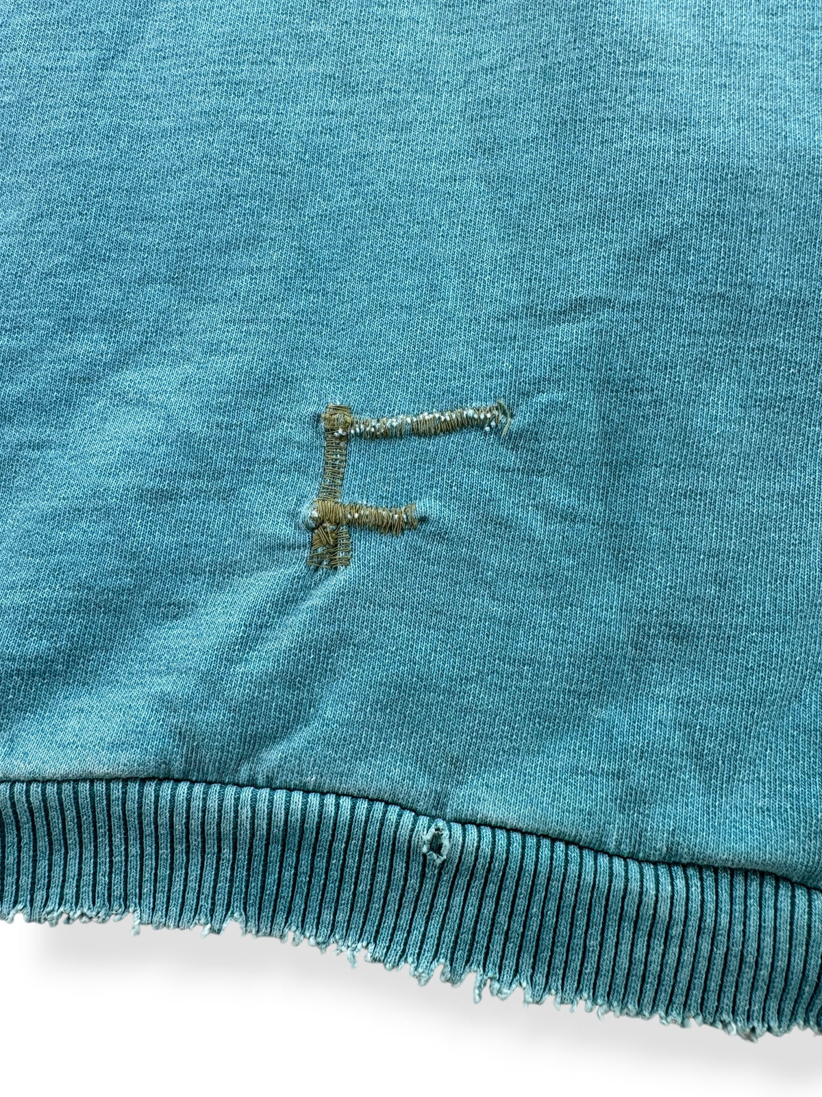 Repair on Vintage Teal Distressed Crewneck SZ XL