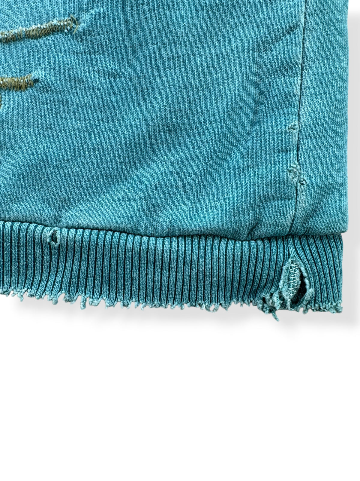 Distressing on Vintage Teal Distressed Crewneck SZ XL