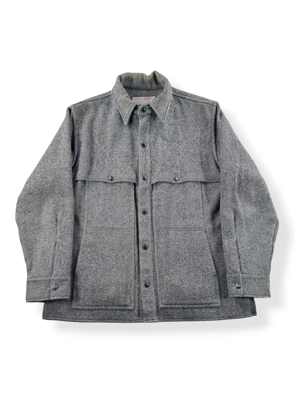 Front of Vintage Herringbone Filson Cape Coat SZ M