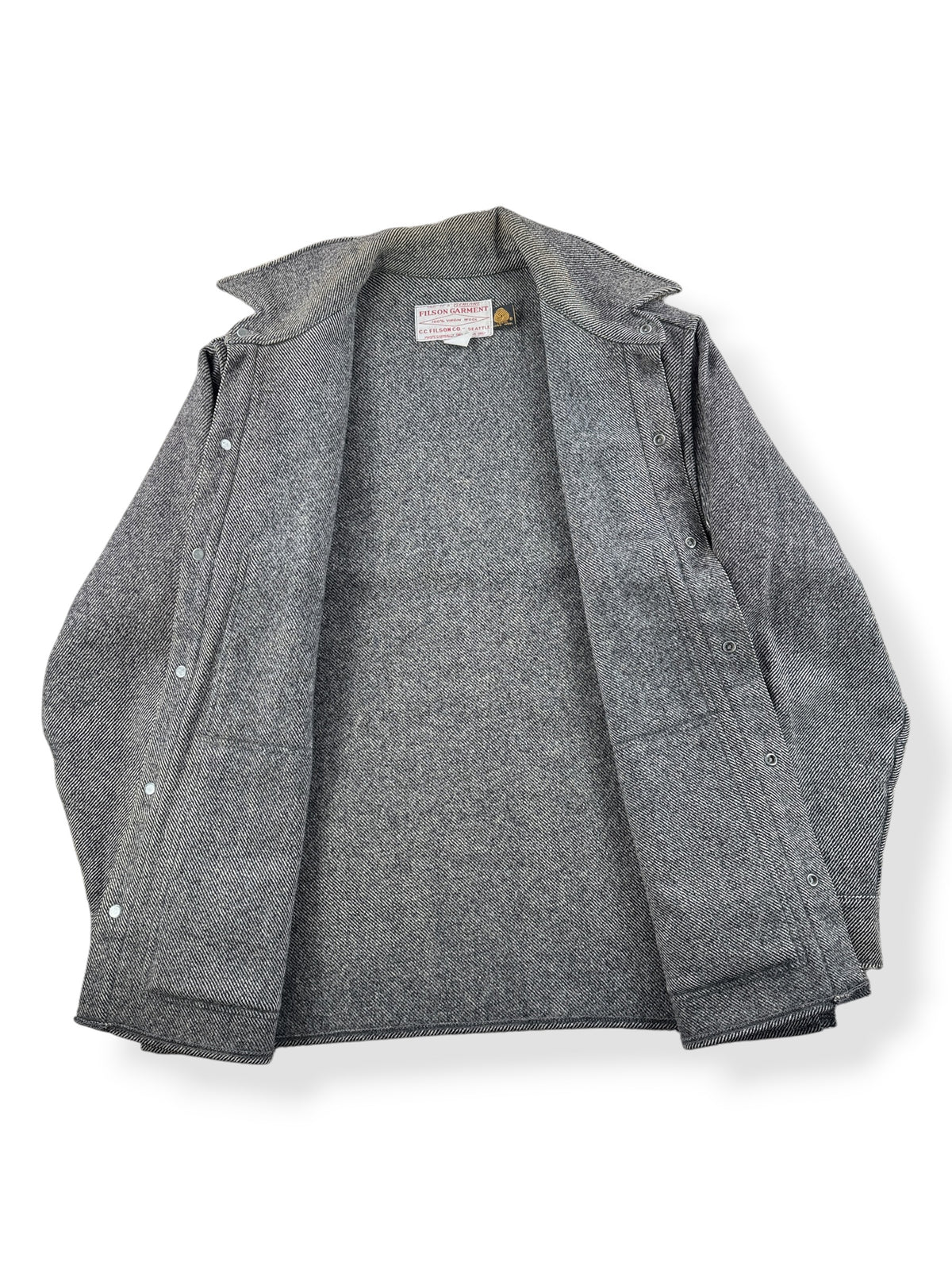 Inside of Vintage Herringbone Filson Cape Coat SZ M