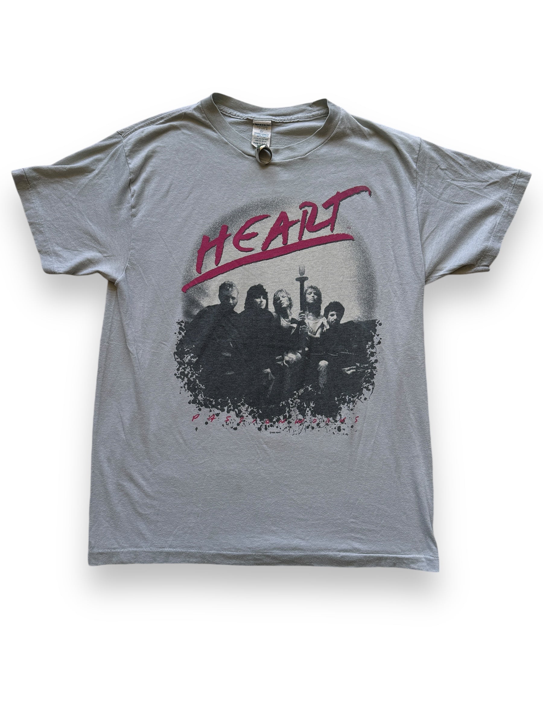 Front View of Vintage 1984 Heart Passion Works Tour Tee SZ XL