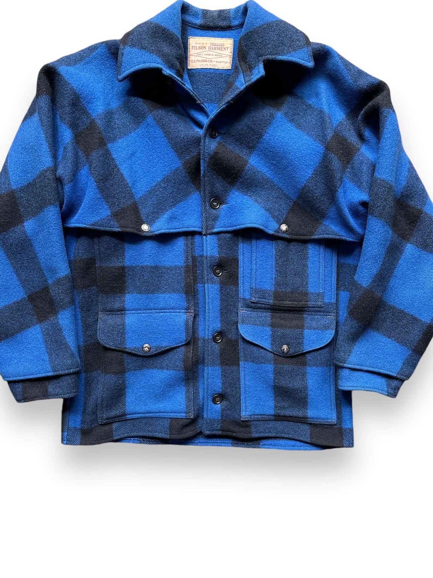 Vintage Filson Union Made Cobalt Double Mackinaw Jacket SZ 38