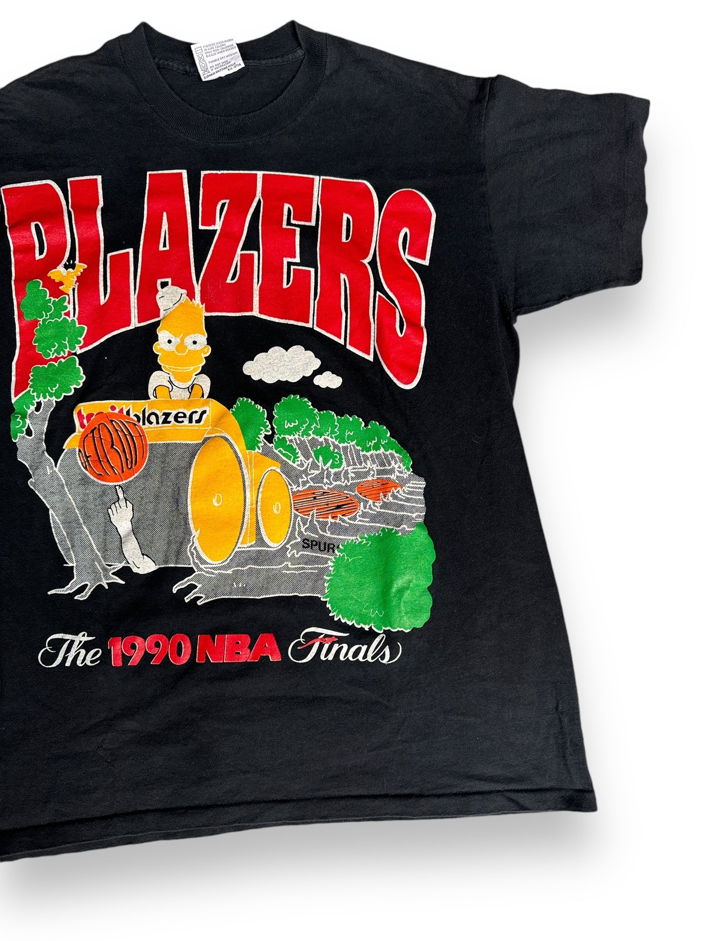 Front Right View of Vintage Portland Trail Blazers 1990 Playoffs Bootleg Tee SZ L