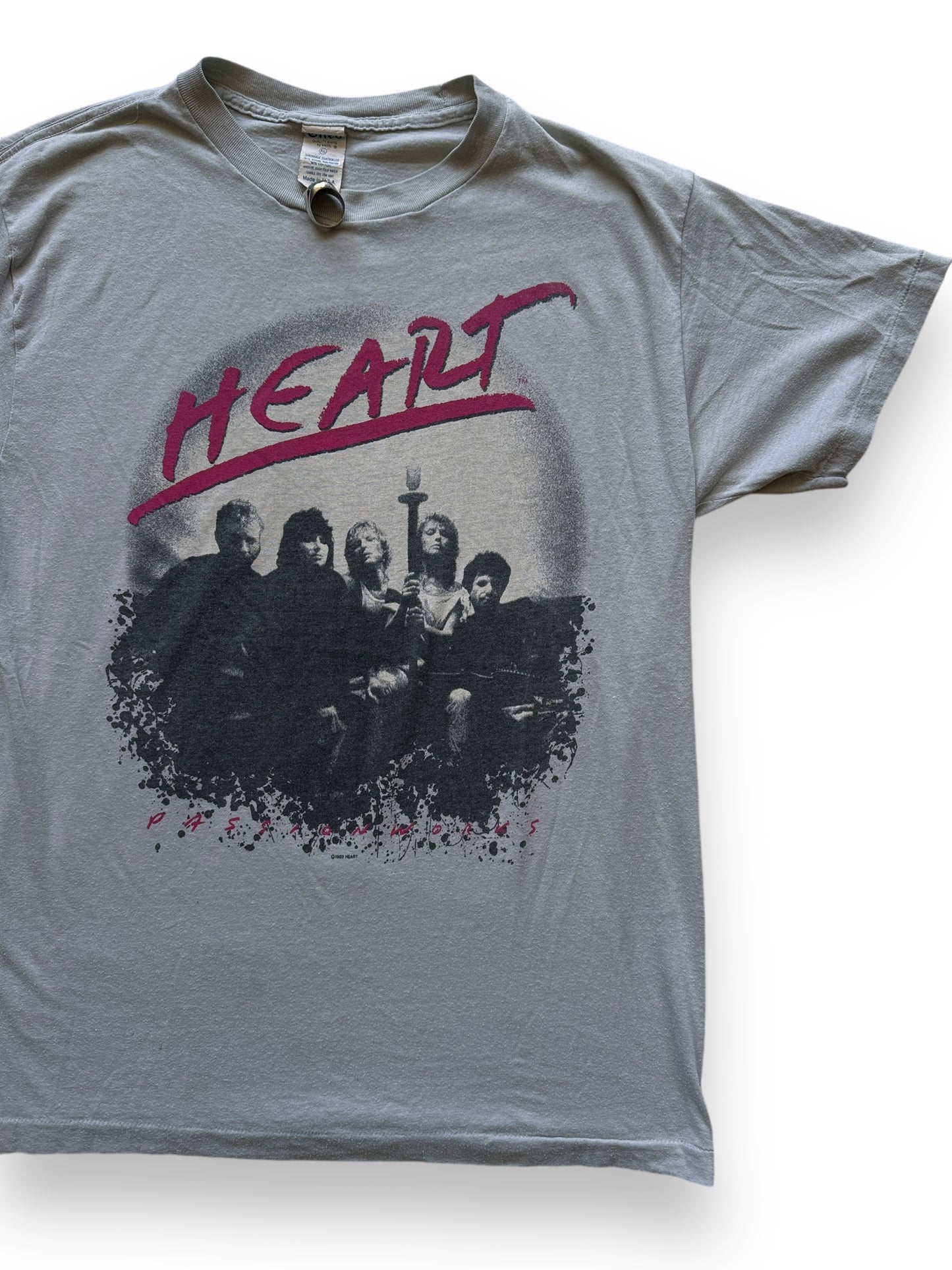 Front Left View of Vintage 1984 Heart Passion Works Tour Tee SZ XL