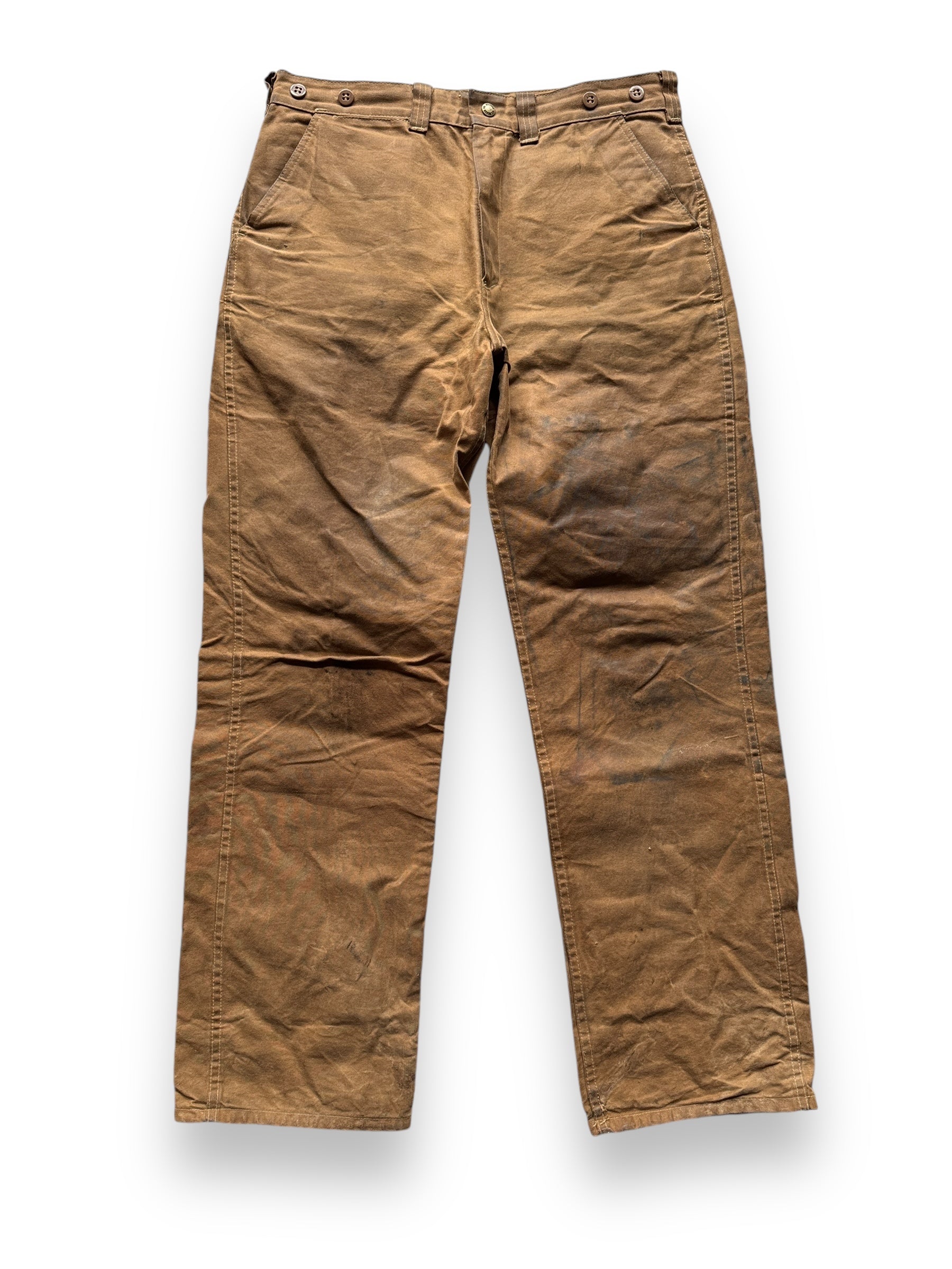 Front View of Vintage Filson Single Tin Trousers W34