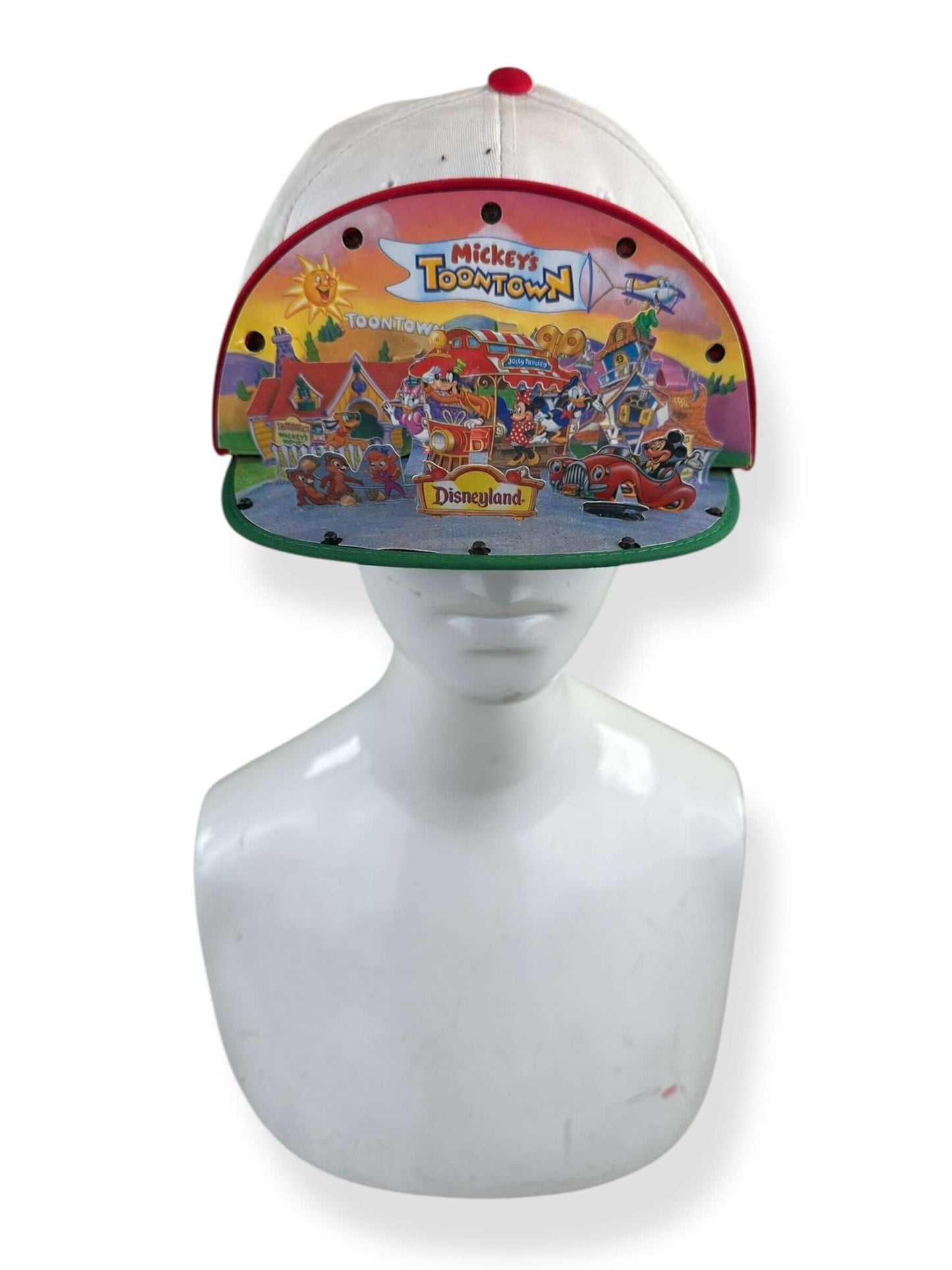 Diorama Flipped Open View on Vintage Mickey's Toontown Disney Flip Brim Diorama Hat