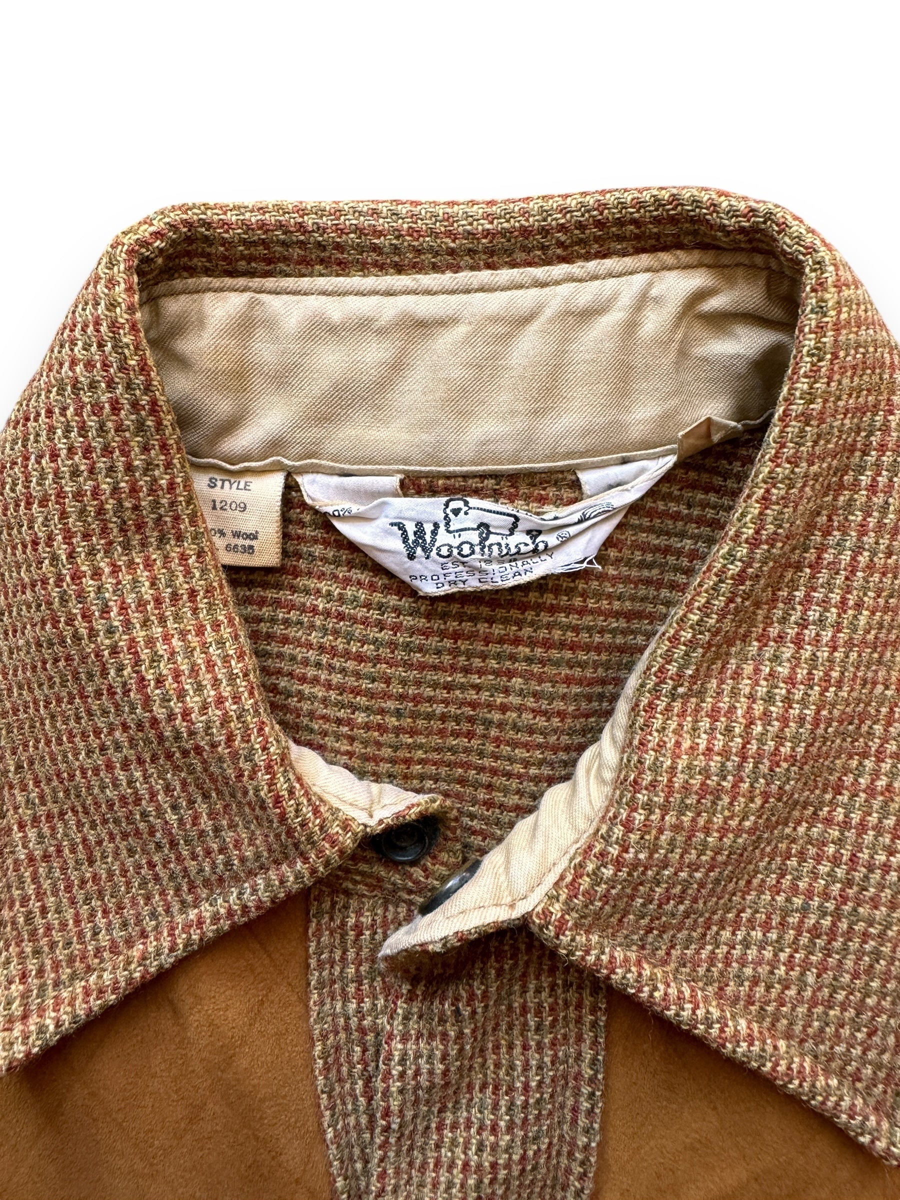 Tag View of Vintage Woolrich Suede Accented Cape Coat SZ M