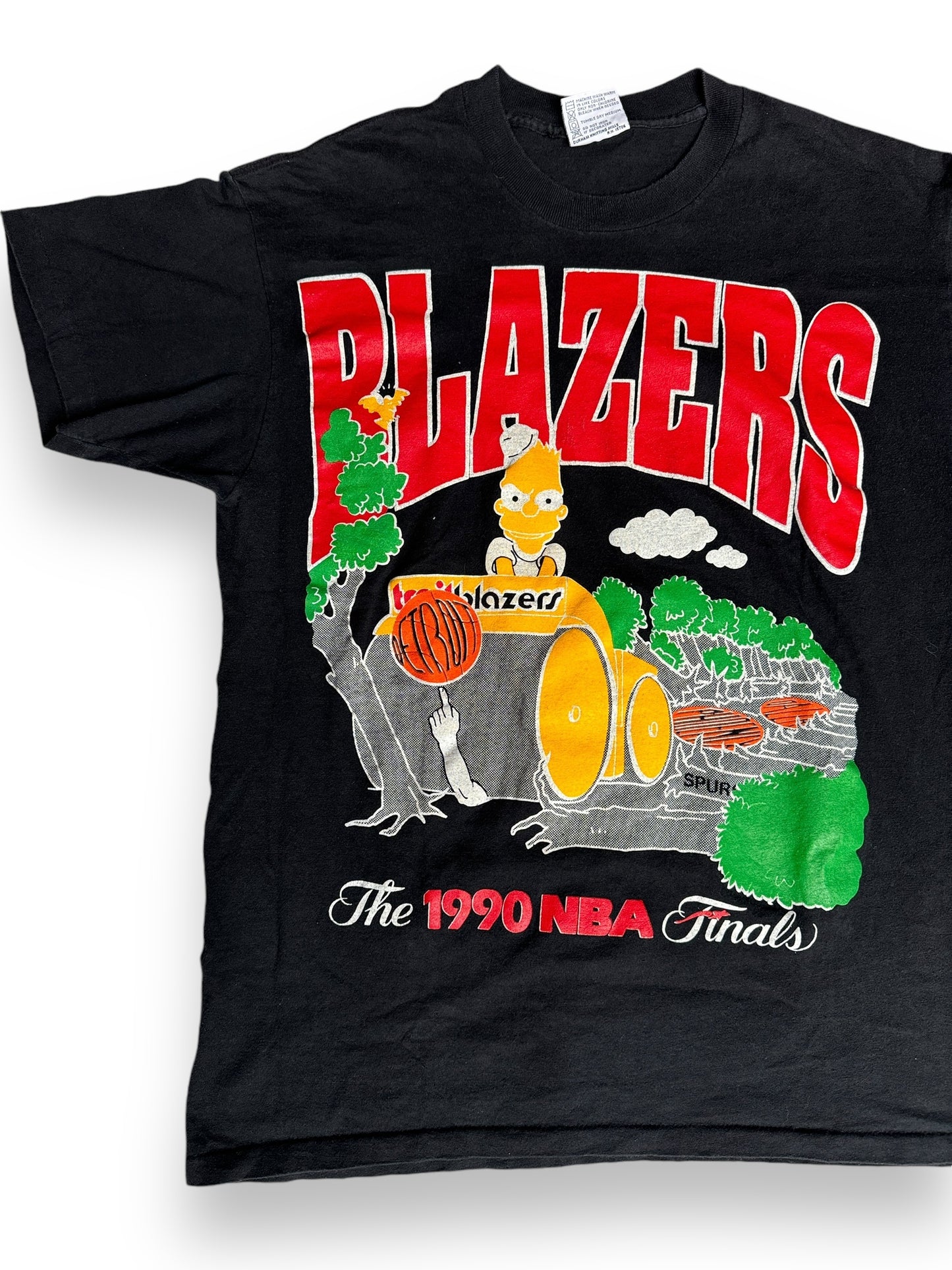 Front Left View of Vintage Portland Trail Blazers 1990 Playoffs Bootleg Tee SZ L