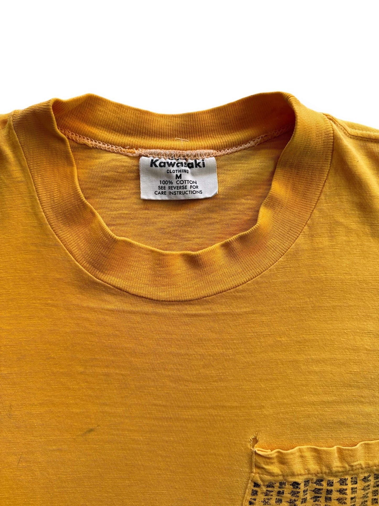 Tag View of Vintage Kawasaki Pocket Tee SZ M