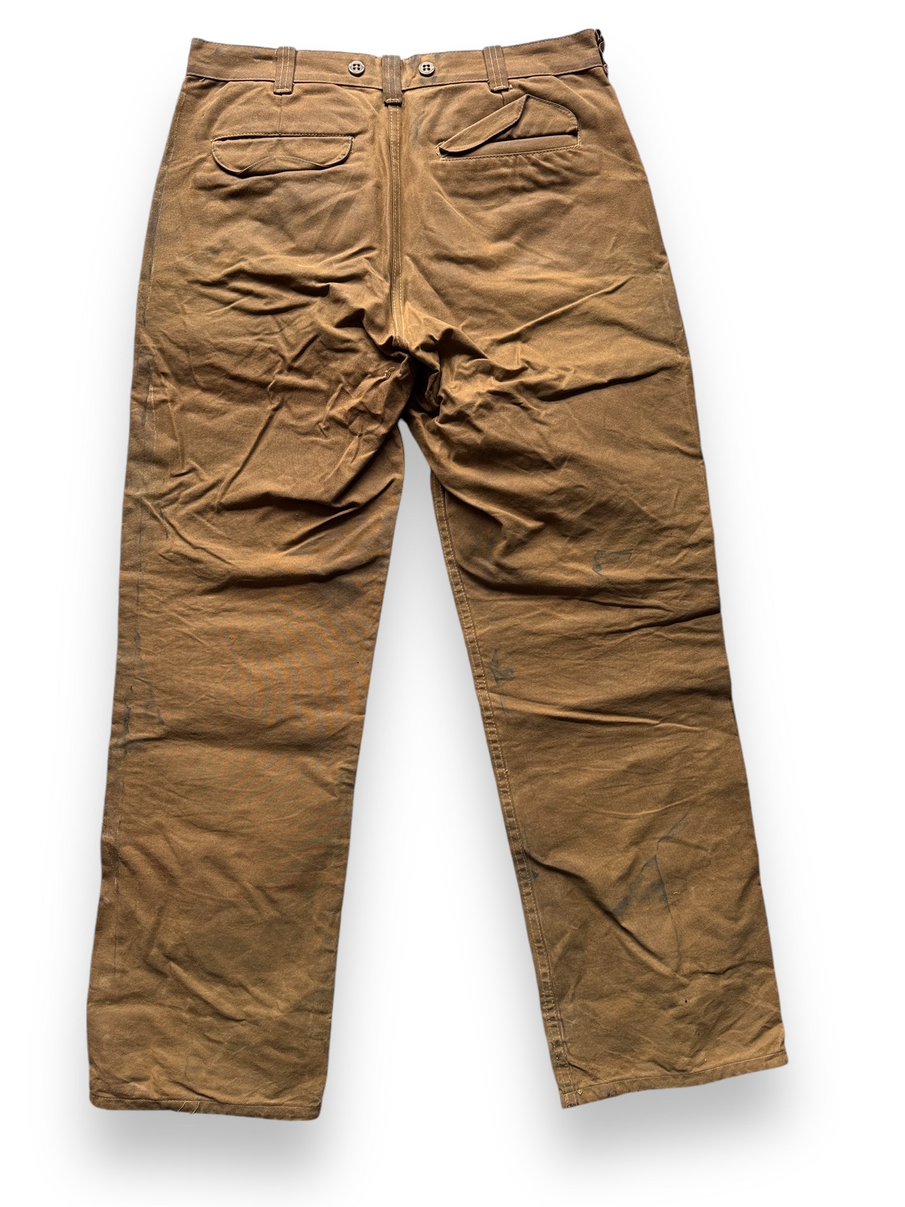 Rear View of Vintage Filson Single Tin Trousers W34