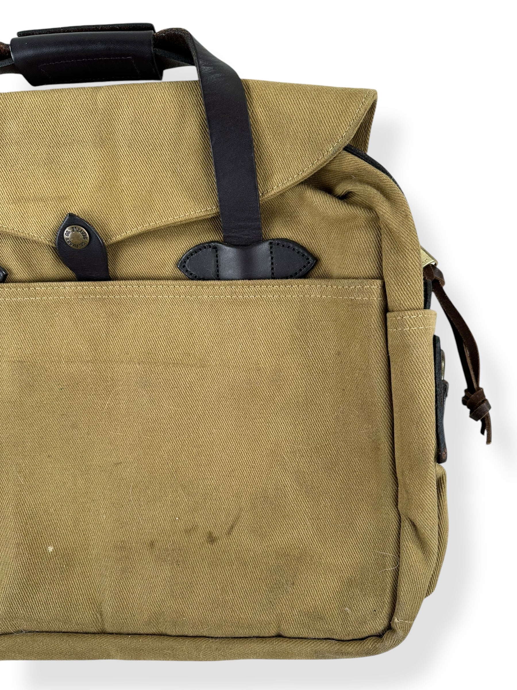 Front Left View of Filson 257KM Padded Computer Bag