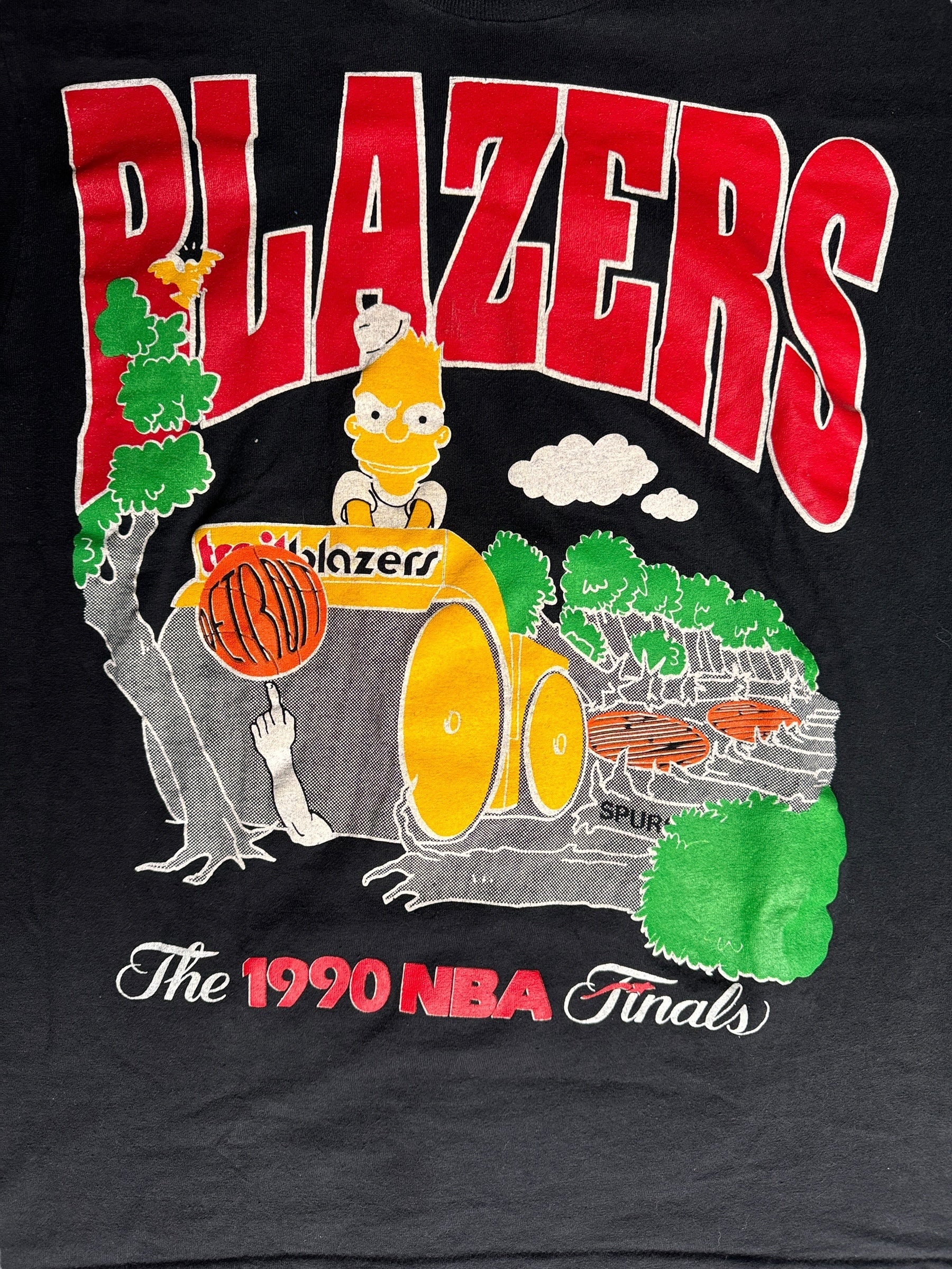 Graphic Detail on Vintage Portland Trail Blazers 1990 Playoffs Bootleg Tee SZ L