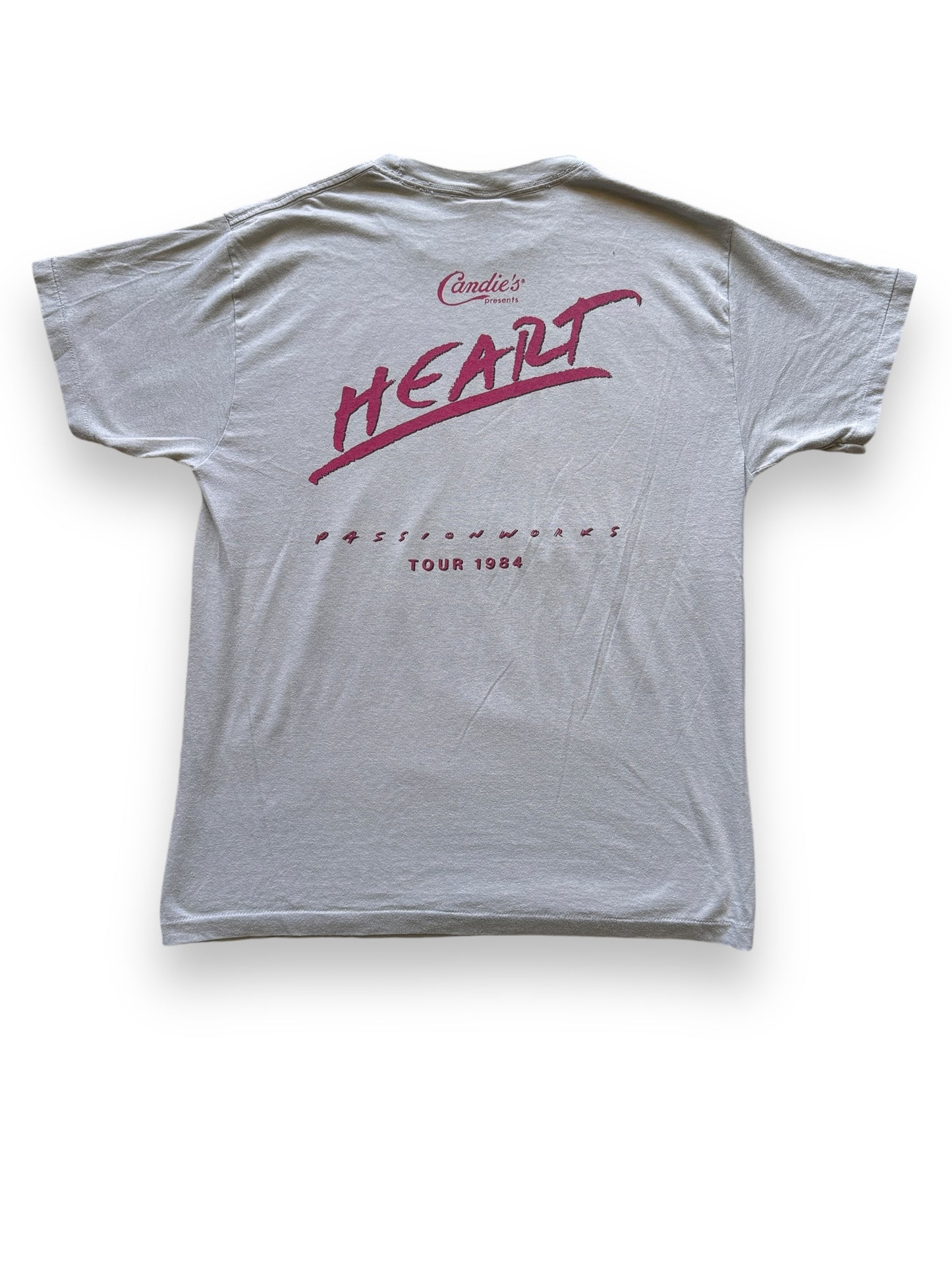 Rear View of Vintage 1984 Heart Passion Works Tour Tee SZ XL