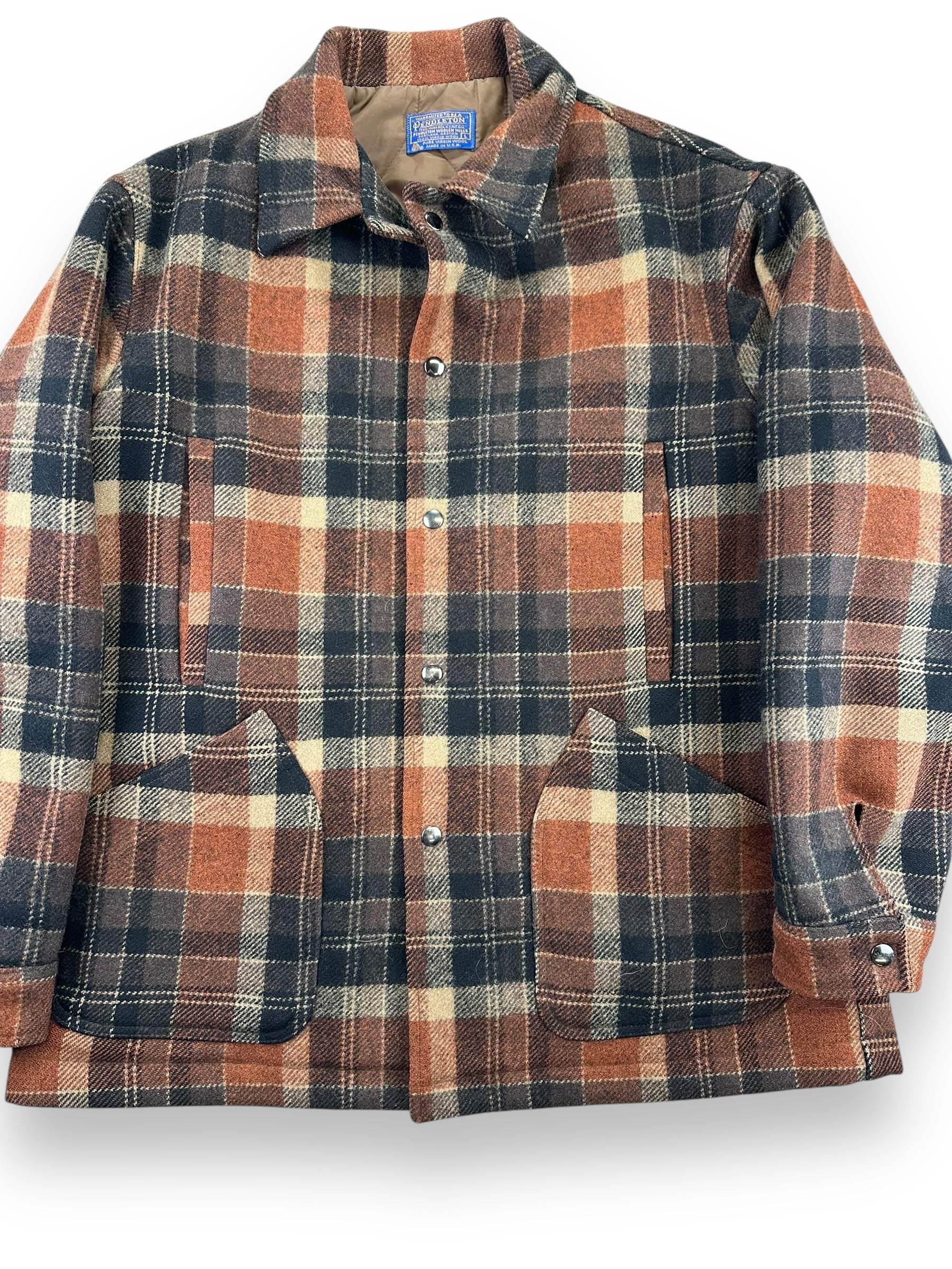 Front Detail on Vintage Pendleton Wool Jacket SZ L