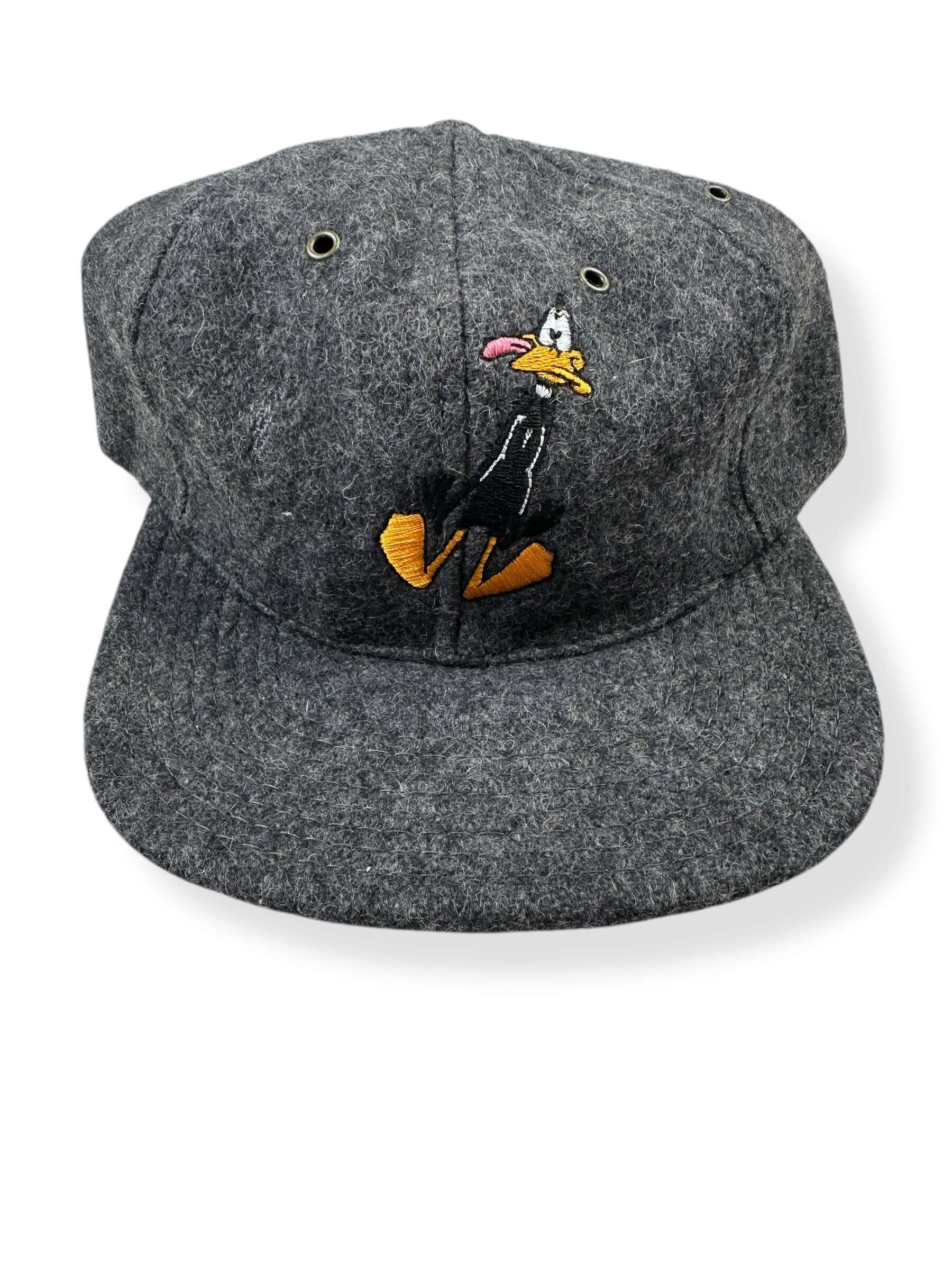 Front Detail of NOS Acme Clothing Daffy Duck Snapback Hat