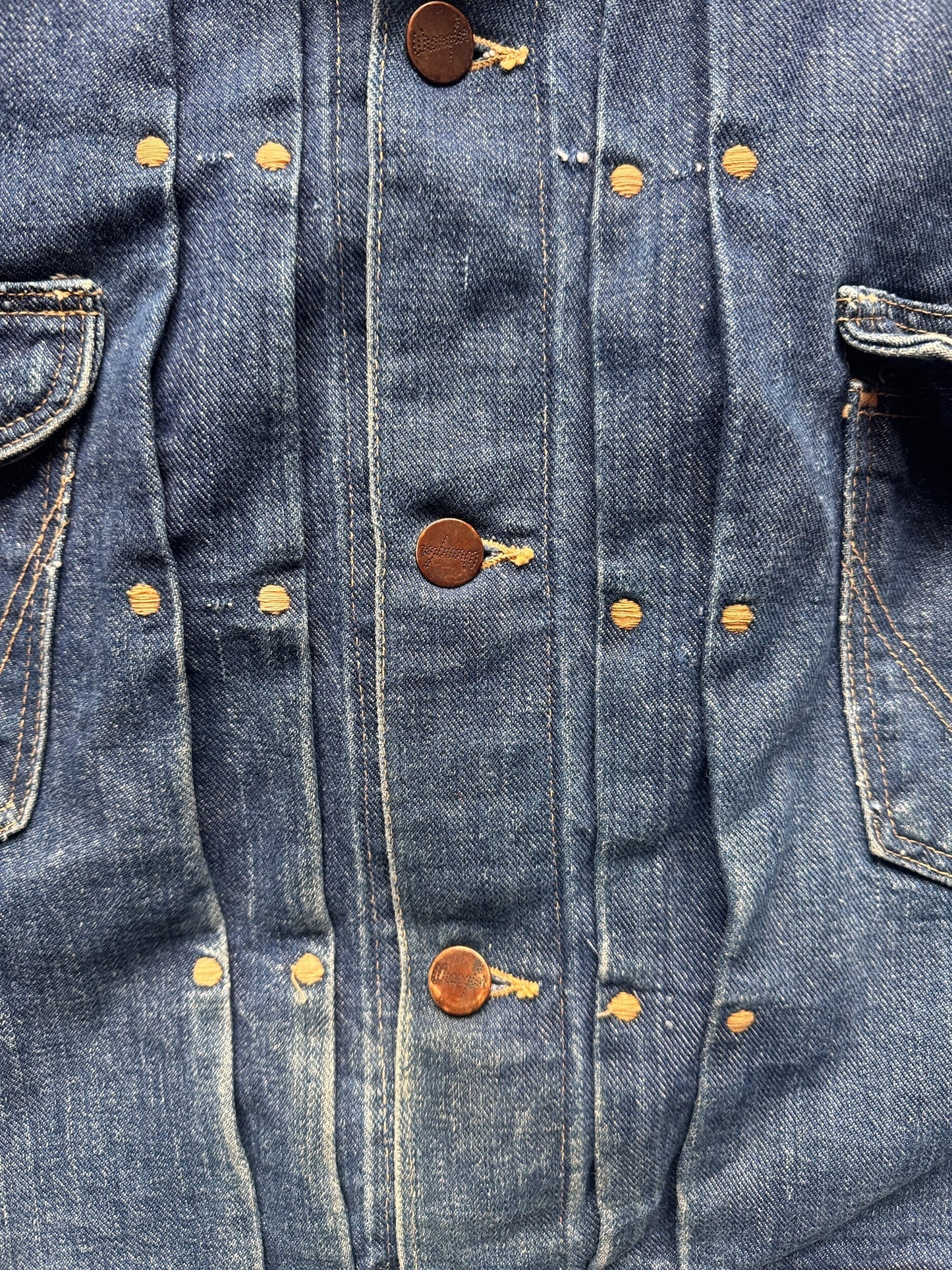 Pleat Close Up on Vintage 1947 Wrangler Blue Bell 11MJ Selvedge Denim