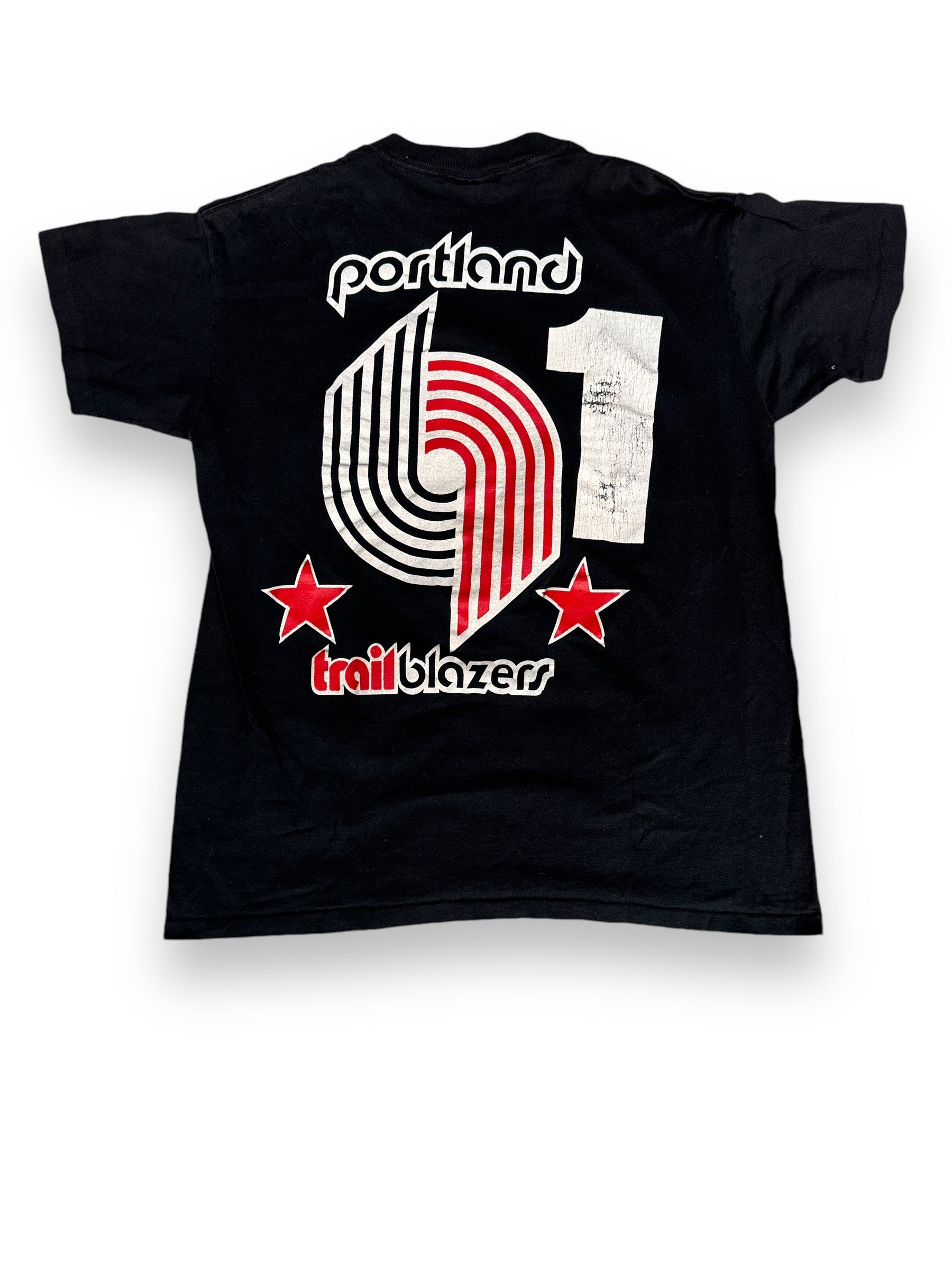 Rear View of Vintage Portland Trail Blazers 1990 Playoffs Bootleg Tee SZ L