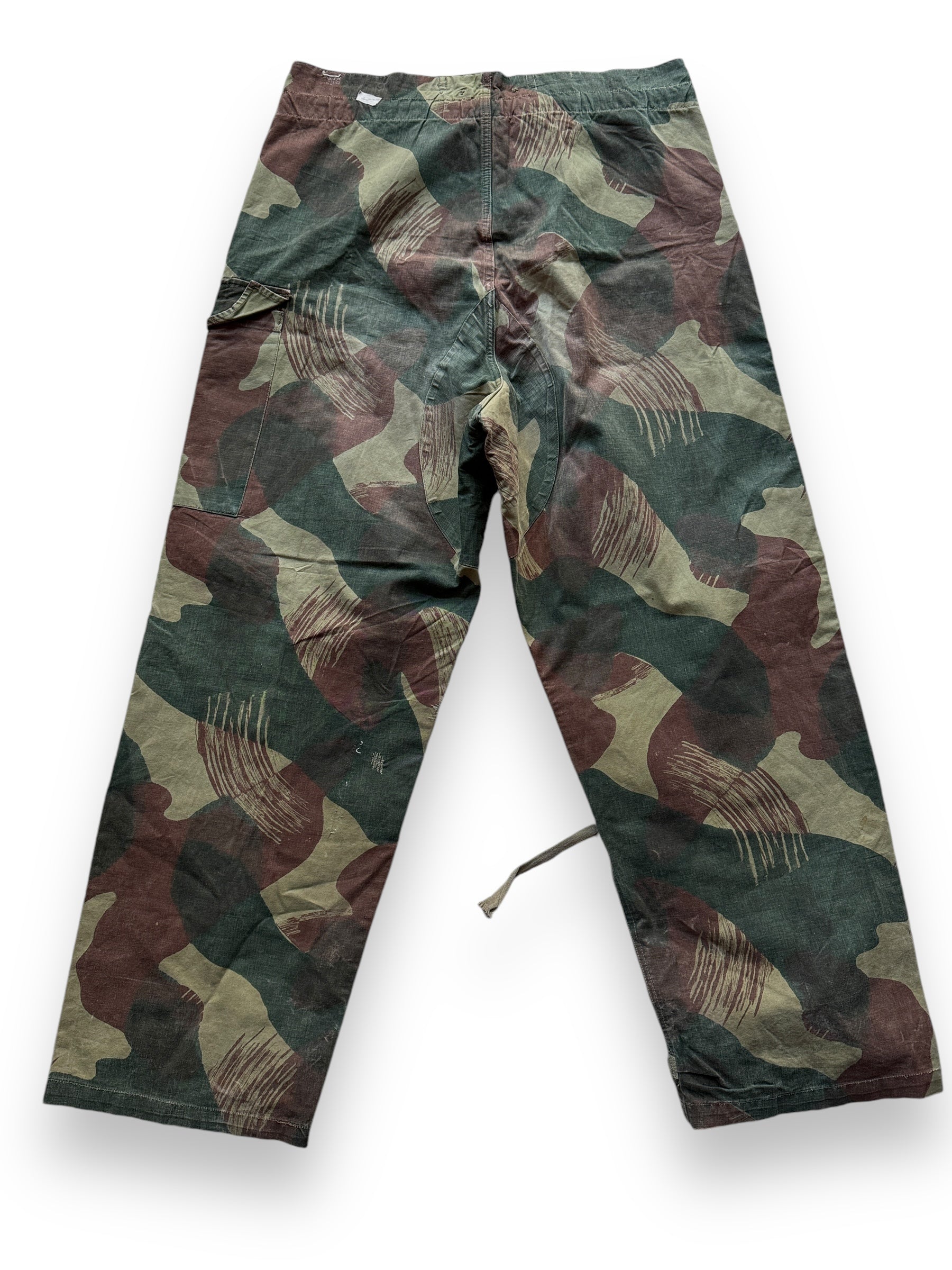 Rear View of Vintage Belgian Brushstroke Camo Trousers SZ L