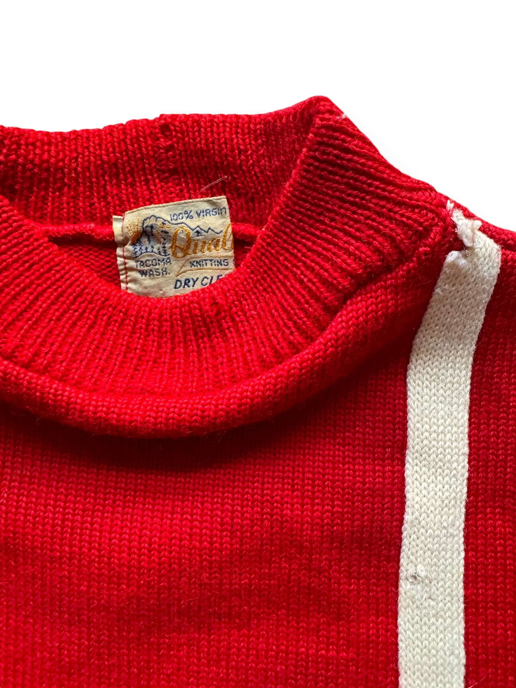 Tag View of Vintage Quality Knitting Company Sweater SZ M