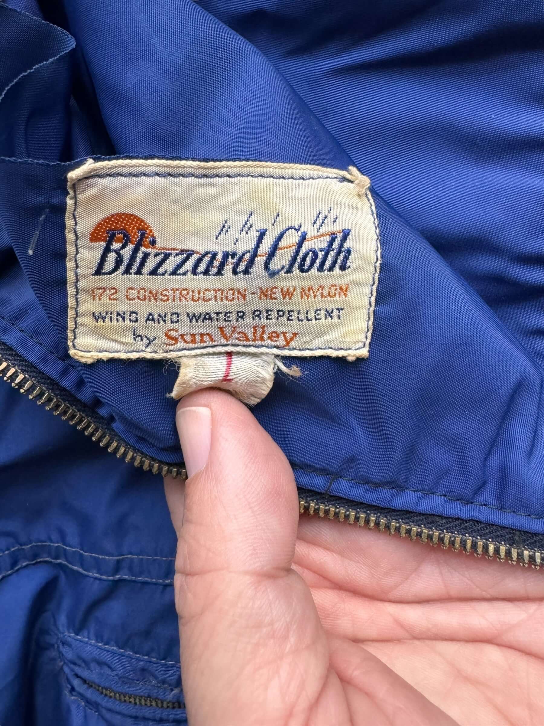 Tag View of Vintage Blizzard Cloth Outdoor Anorak Parka SZ L