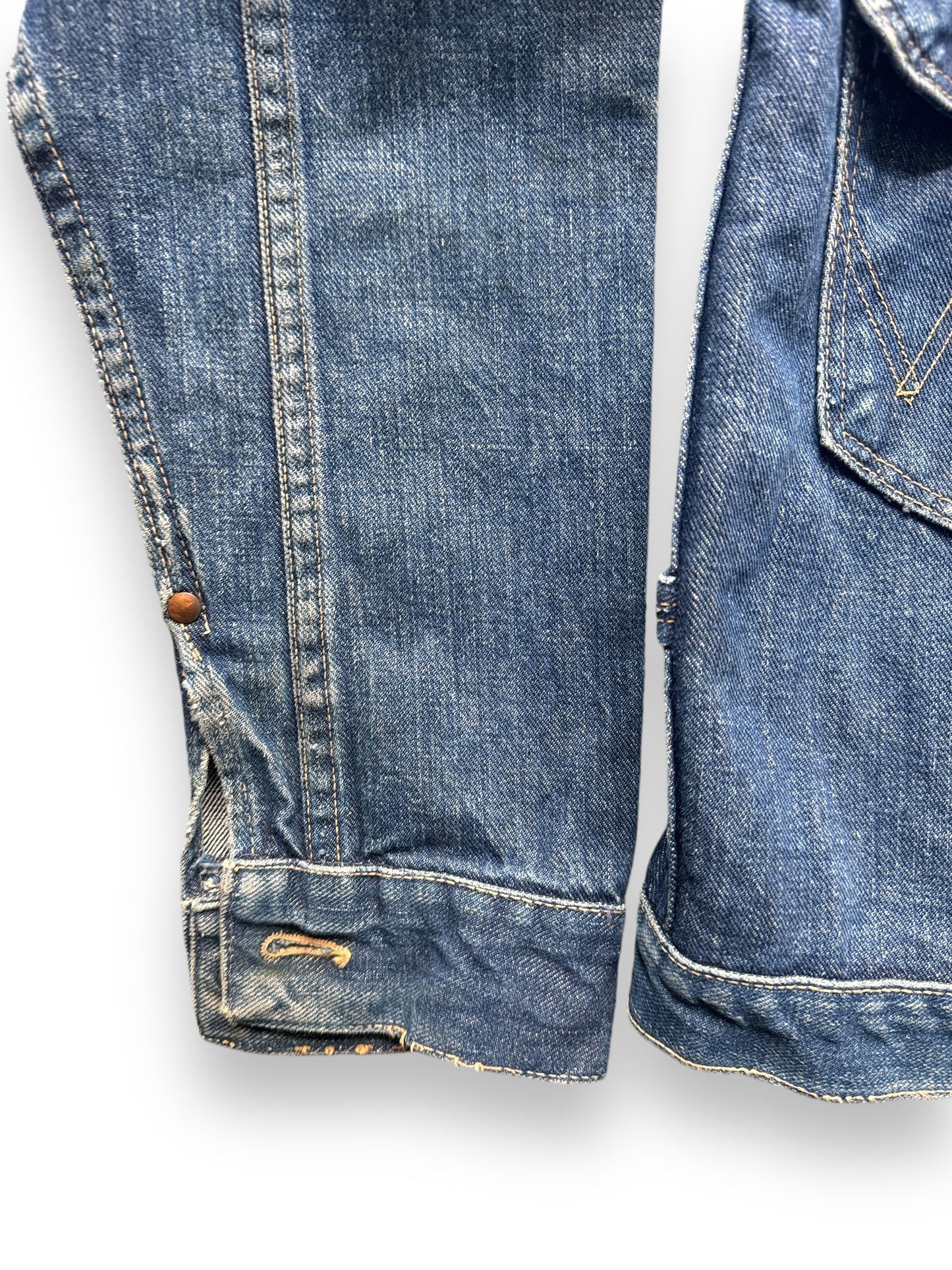 Right Cuff View of Vintage 1947 Wrangler Blue Bell 11MJ Selvedge Denim