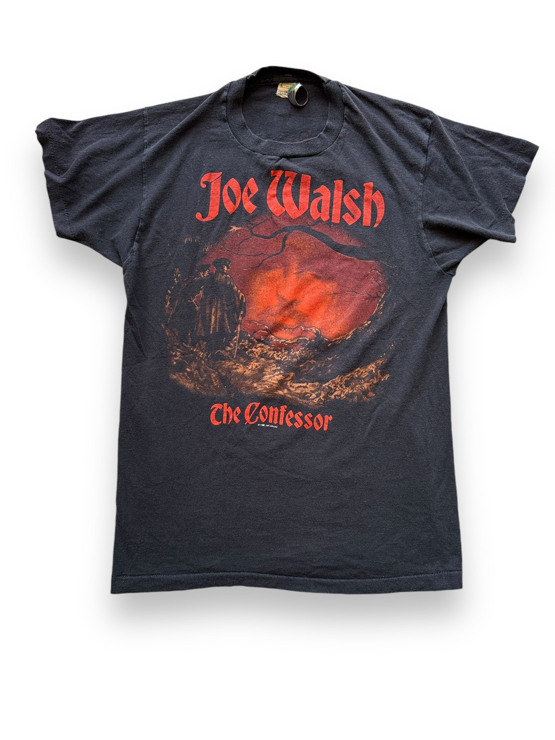 Front View of Vintage 1985 Joe Walsh Confessor Tour Tee SZ L