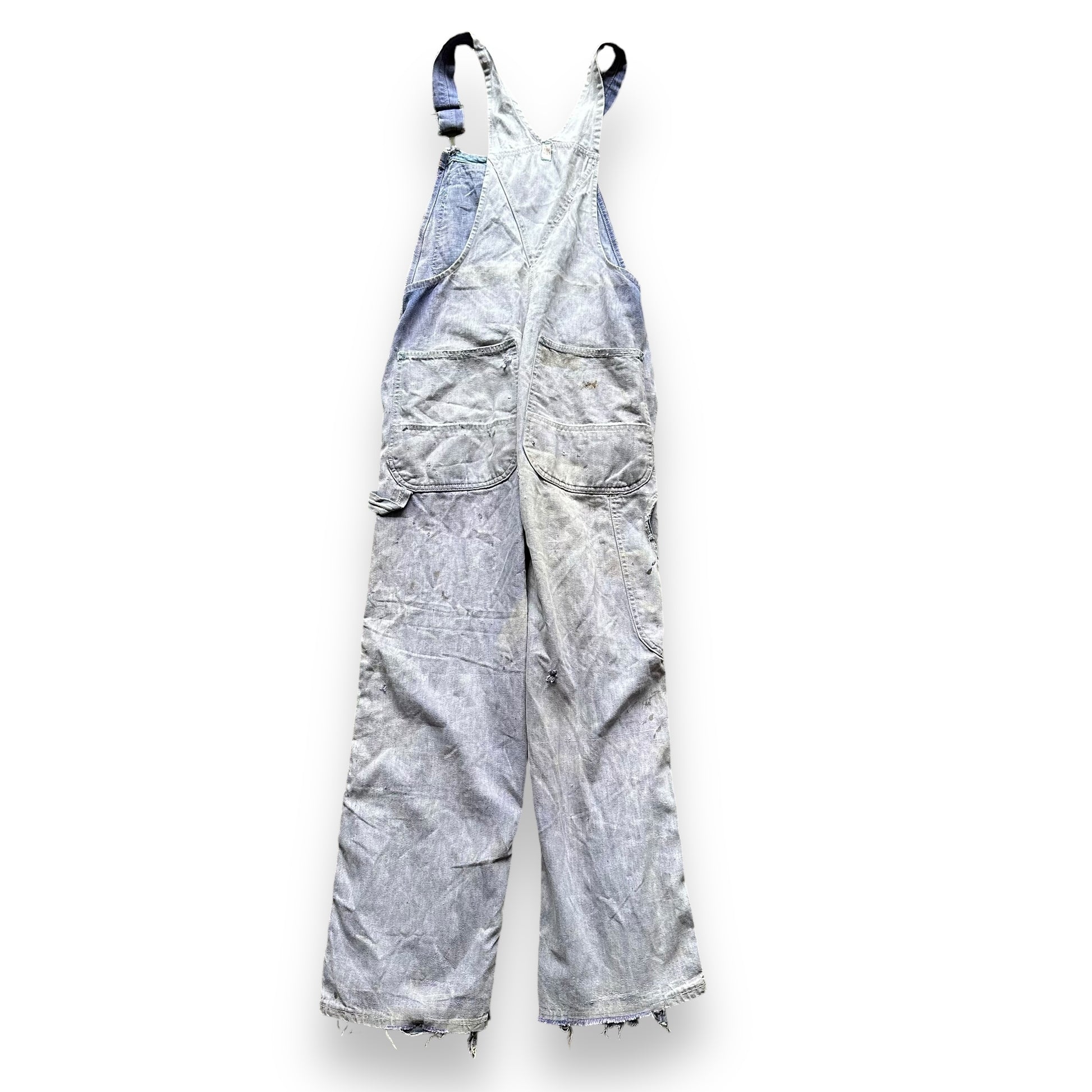 Rear View of Vintage Faded Tuf Nut Overalls SZ SM