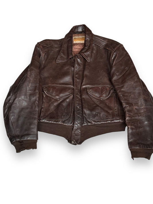 Front View of Vintage Penney's Horsehide Jacket SZ 42