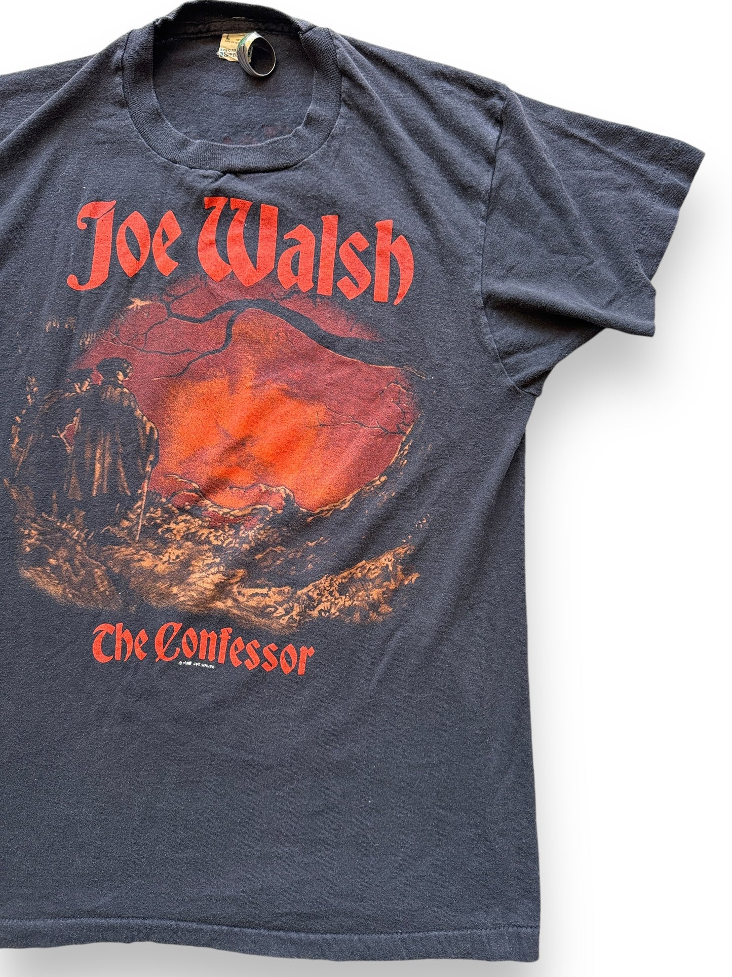 Front Left View of Vintage 1985 Joe Walsh Confessor Tour Tee SZ L