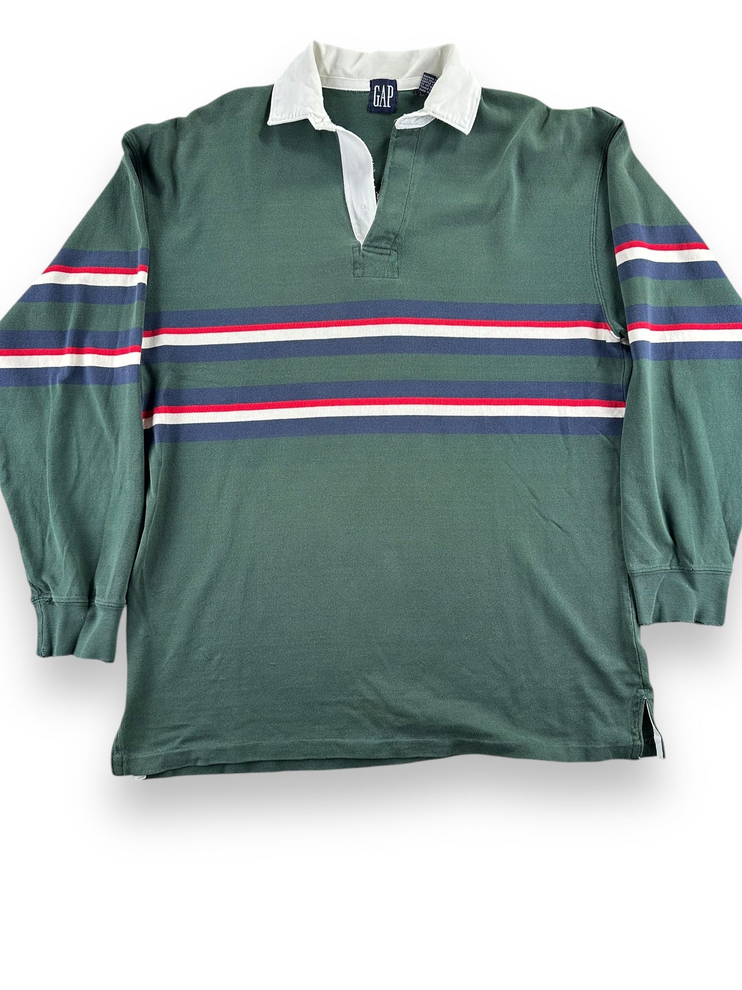 Front Detail of Vintage Gap Rugby Shirt SZ M