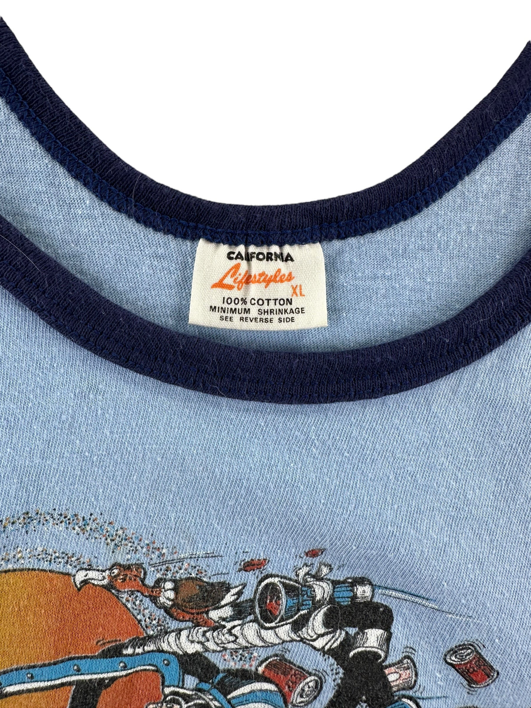 Tag View on Vintage California Lifestyles Baja Buggy Tank Top SZ XL