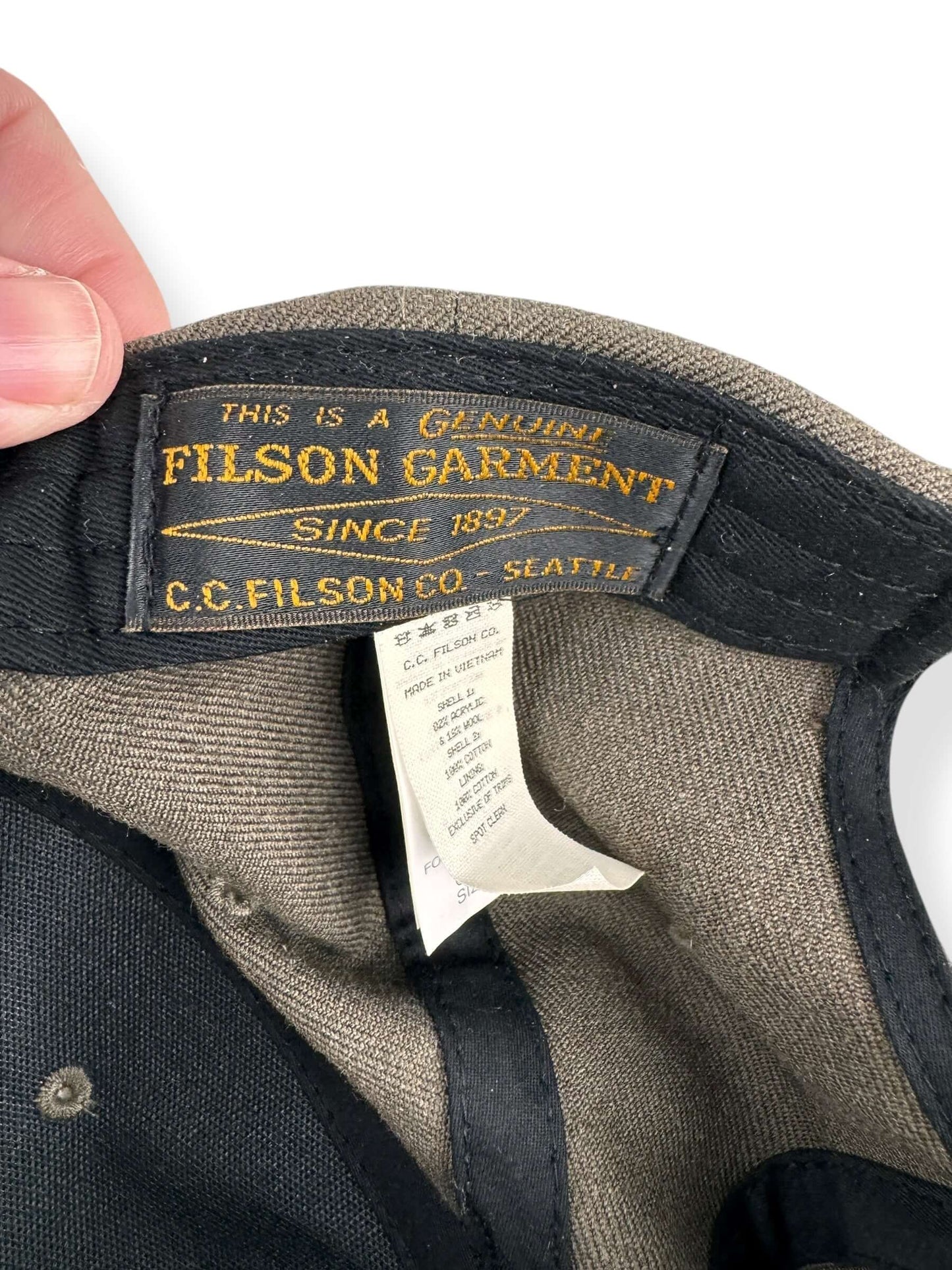 Tag View of Filson CCC Civilian Conservation Corps Wool Hat