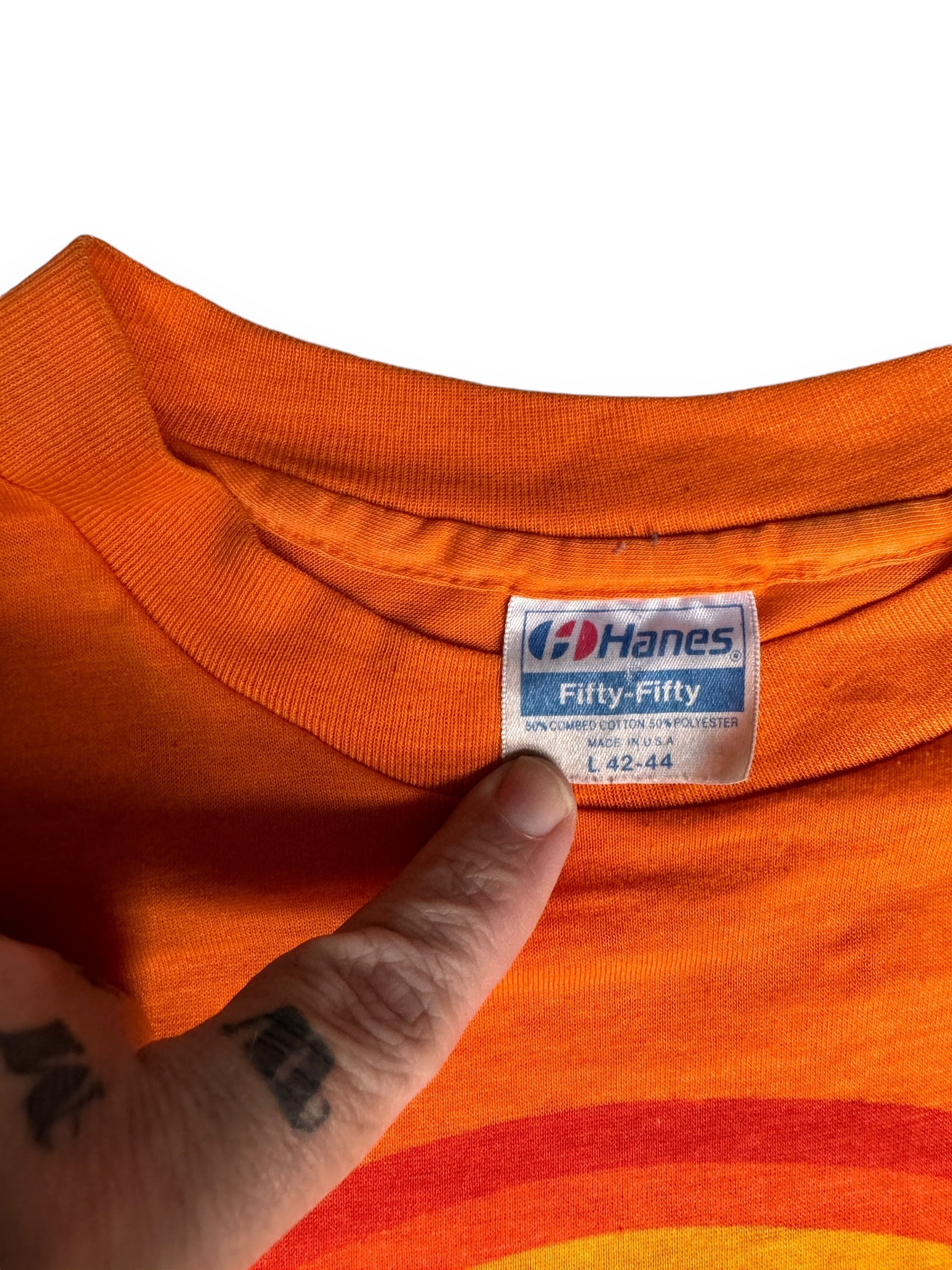 Tag View of Vintage Orange Hawaii Tee SZ L