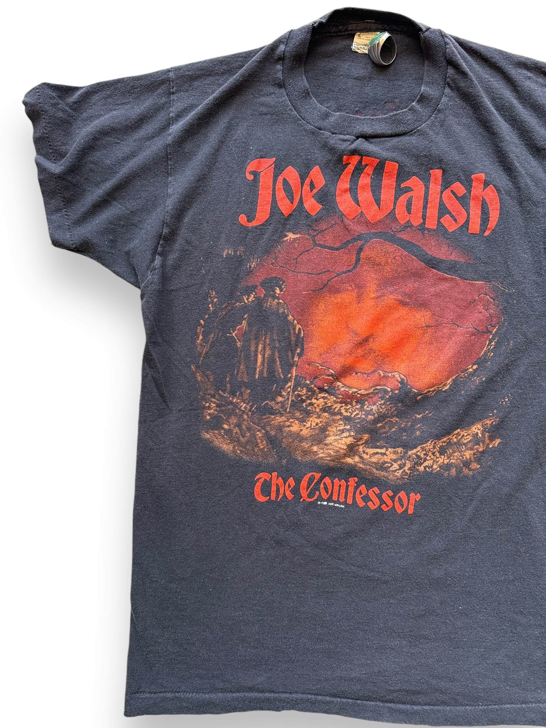 Front Right View of Vintage 1985 Joe Walsh Confessor Tour Tee SZ L