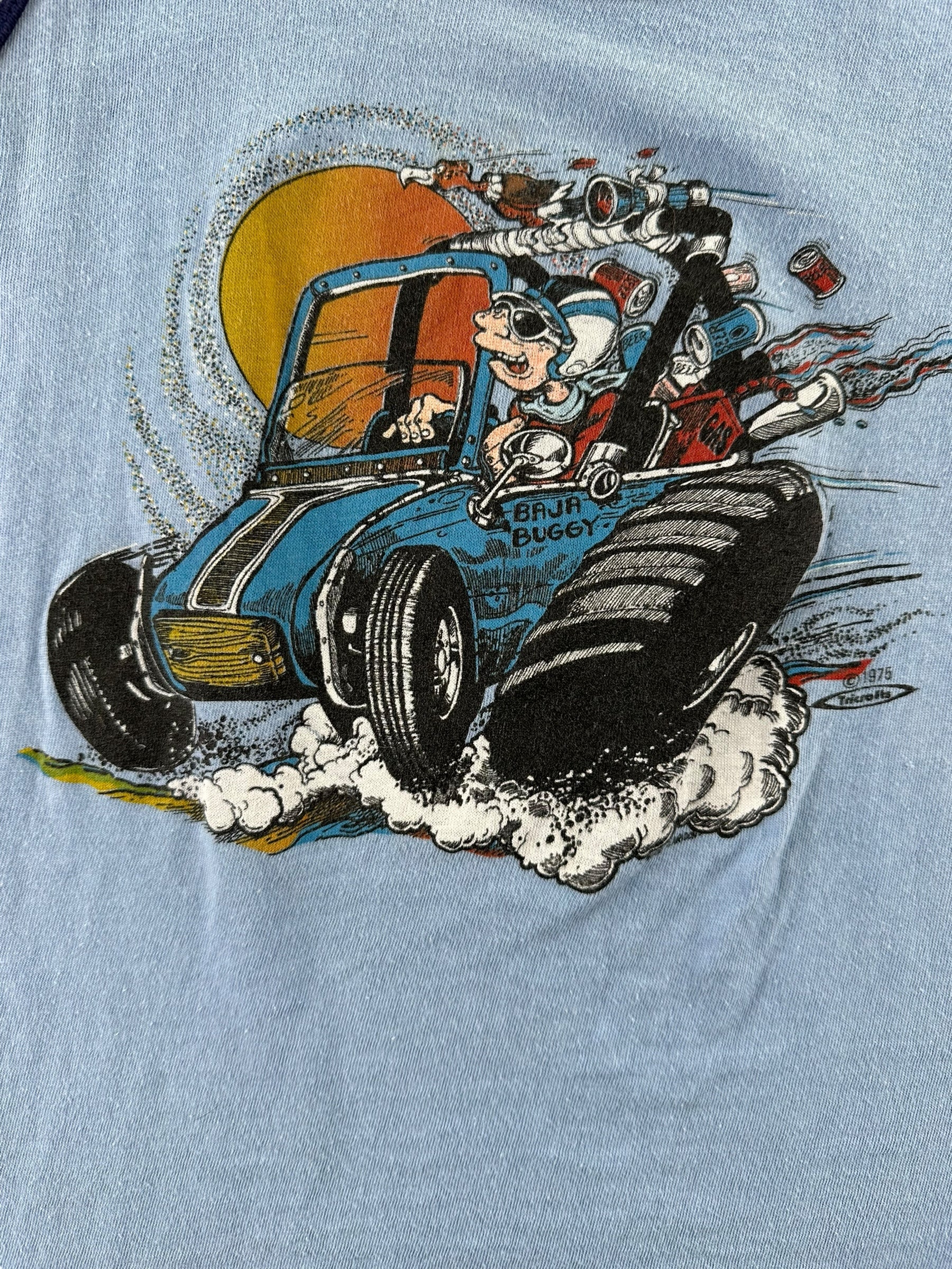 Graphic Detail on Vintage California Lifestyles Baja Buggy Tank Top SZ XL