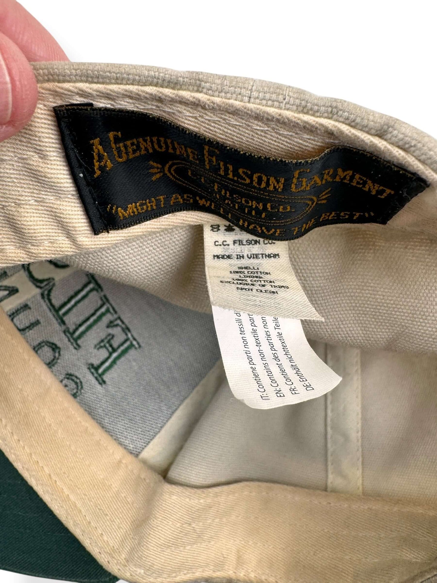 Tag View of Filson Country Hat