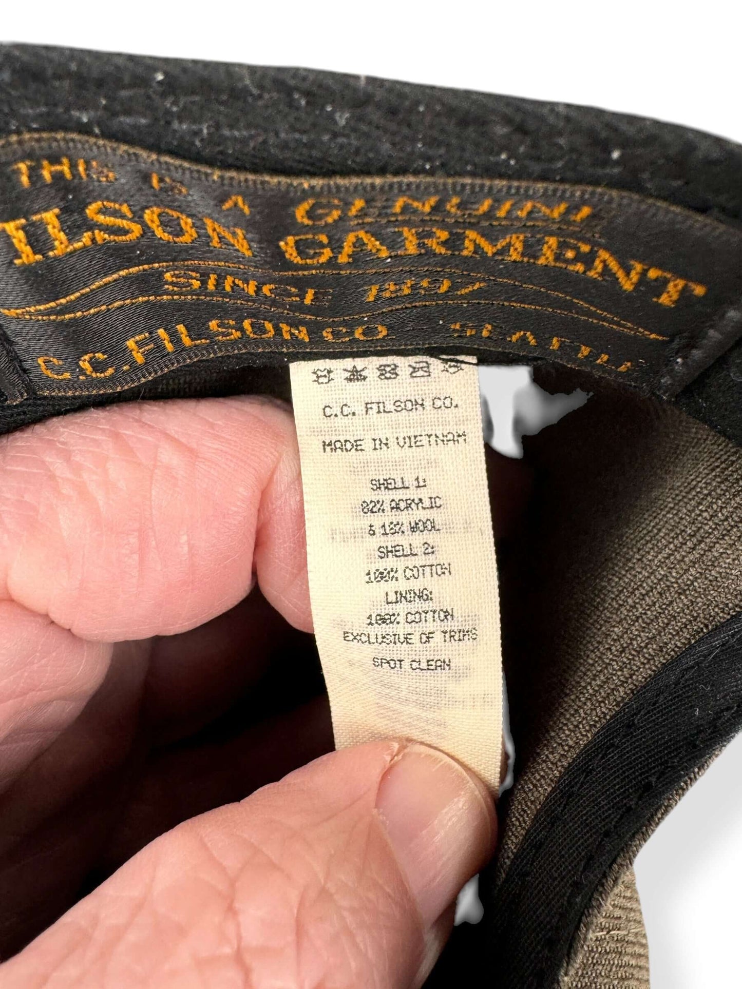 Tag View of Filson CCC Civilian Conservation Corps Wool Hat